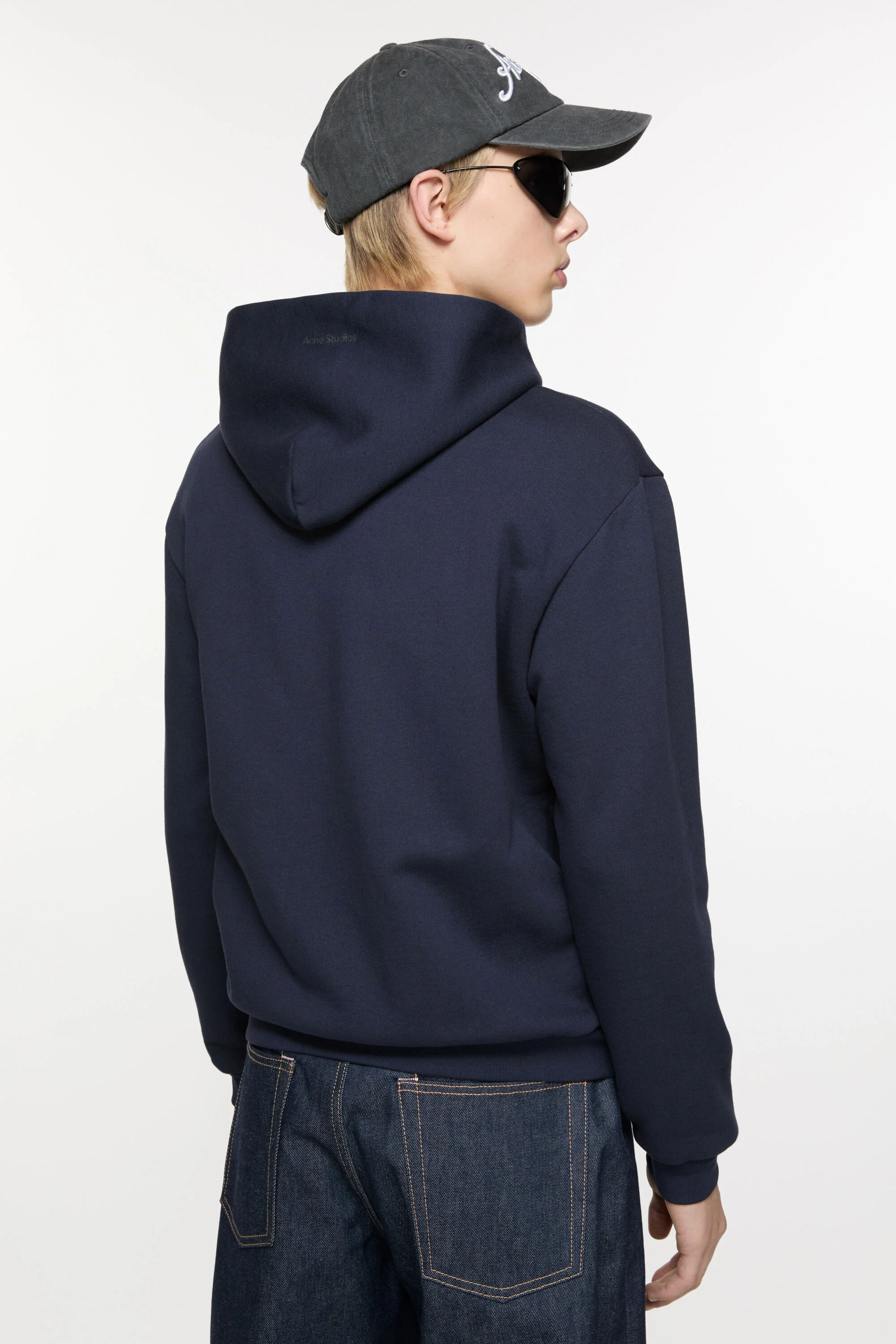 Hooded zipper sweater - Navy blue - 3