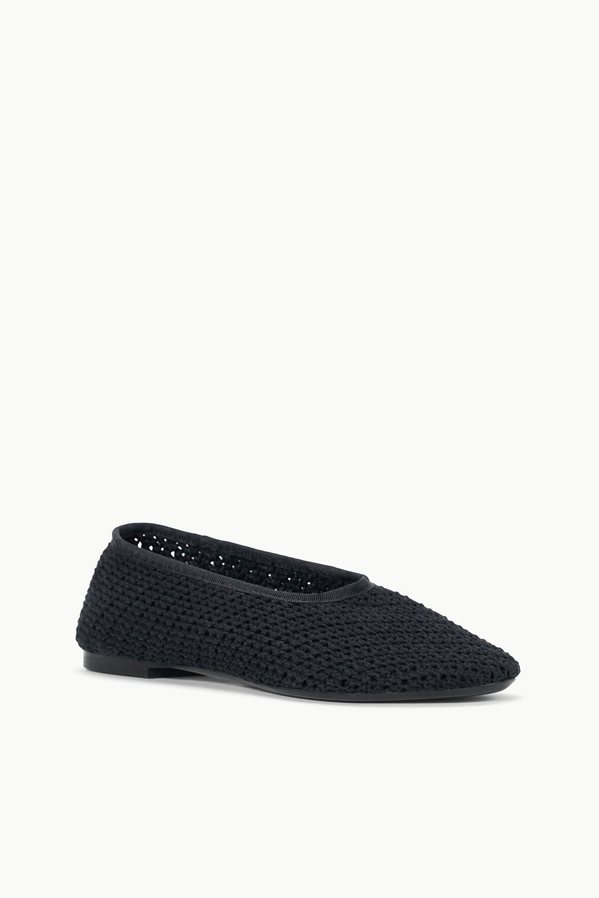 STAUD ALBA BALLET FLAT BLACK CROCHET - 3