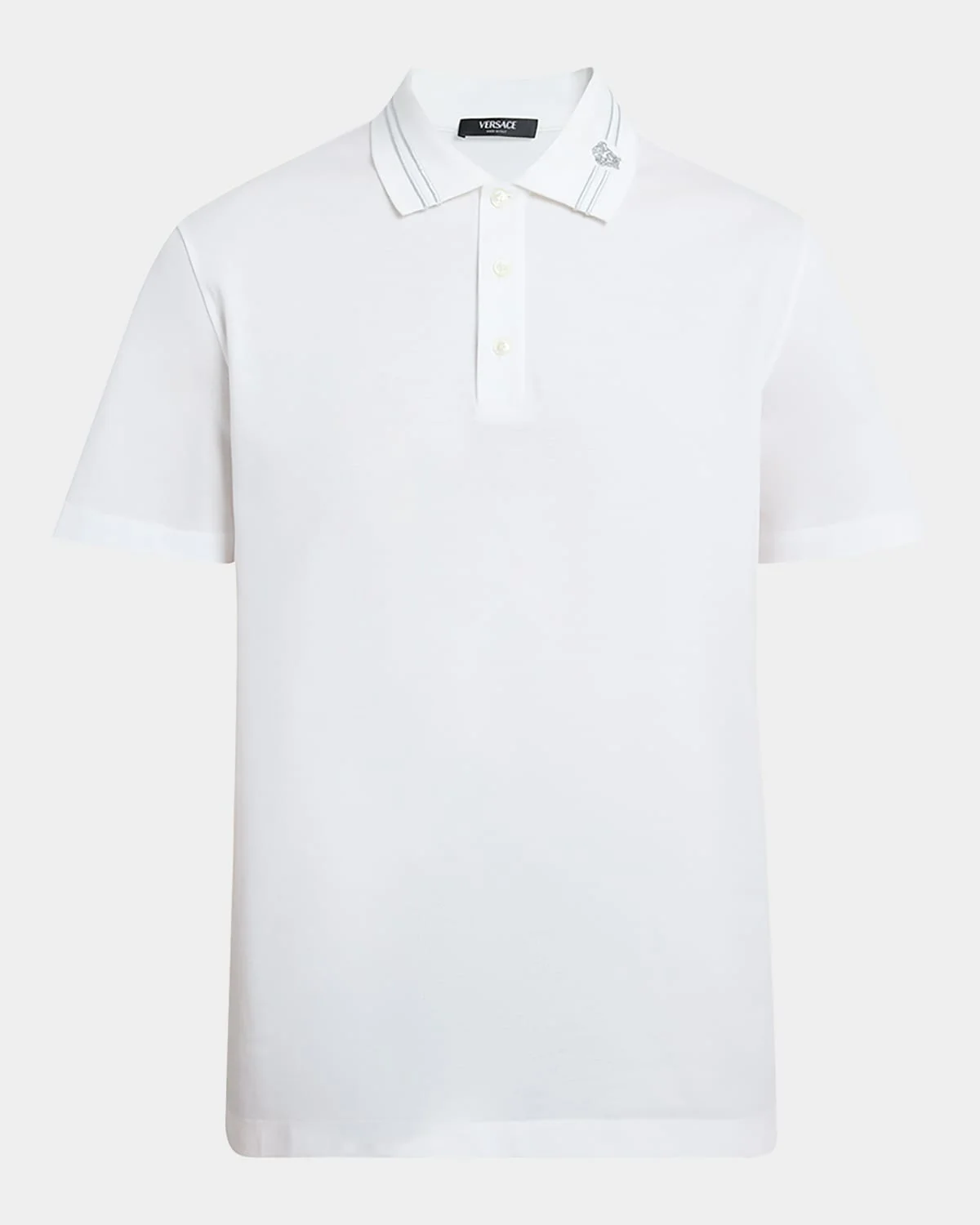 Men's Medusa-Collar Pique Polo Shirt - 1
