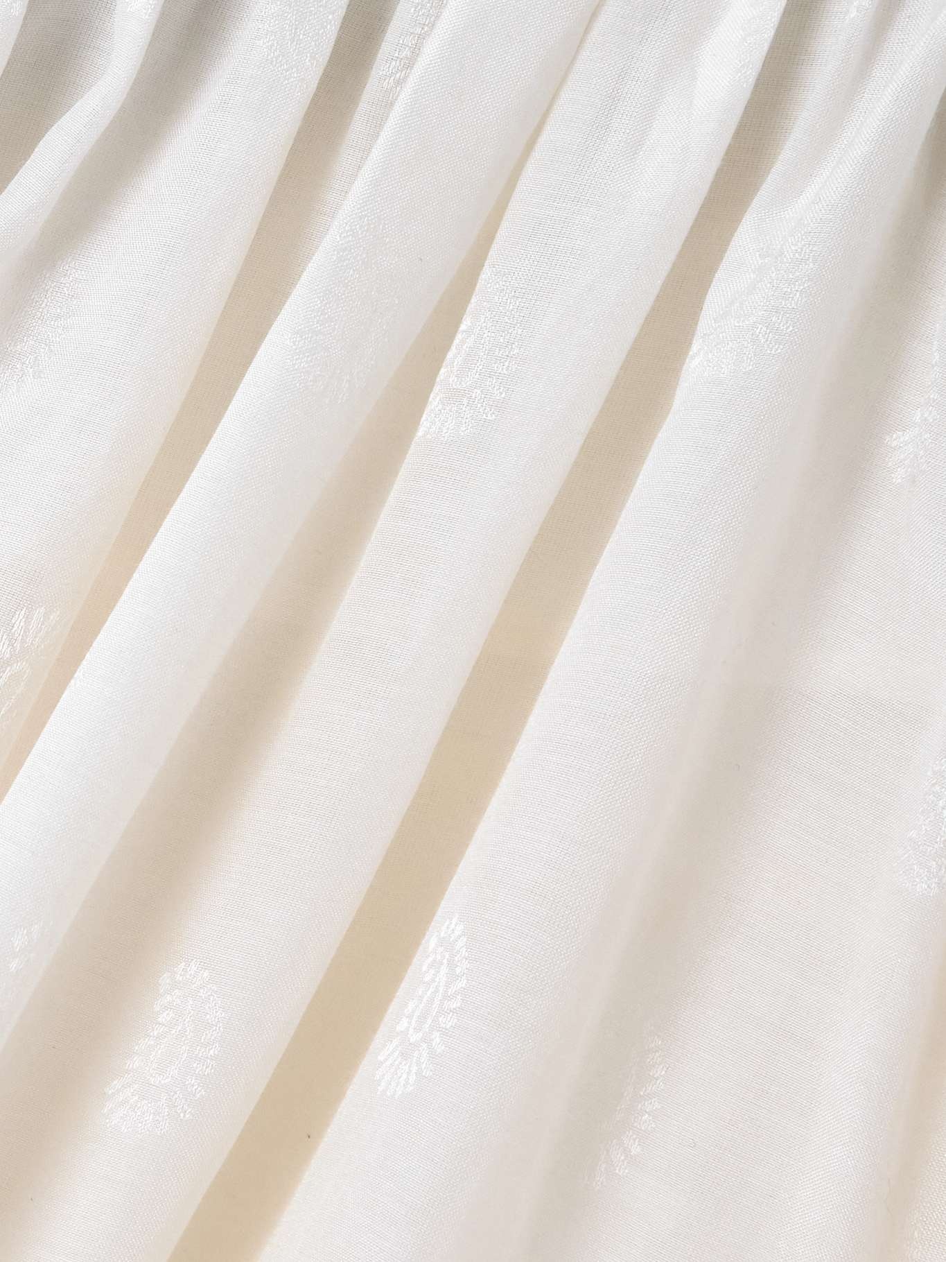 Pleated paisley-print cotton and silk-blend blouse White - 5
