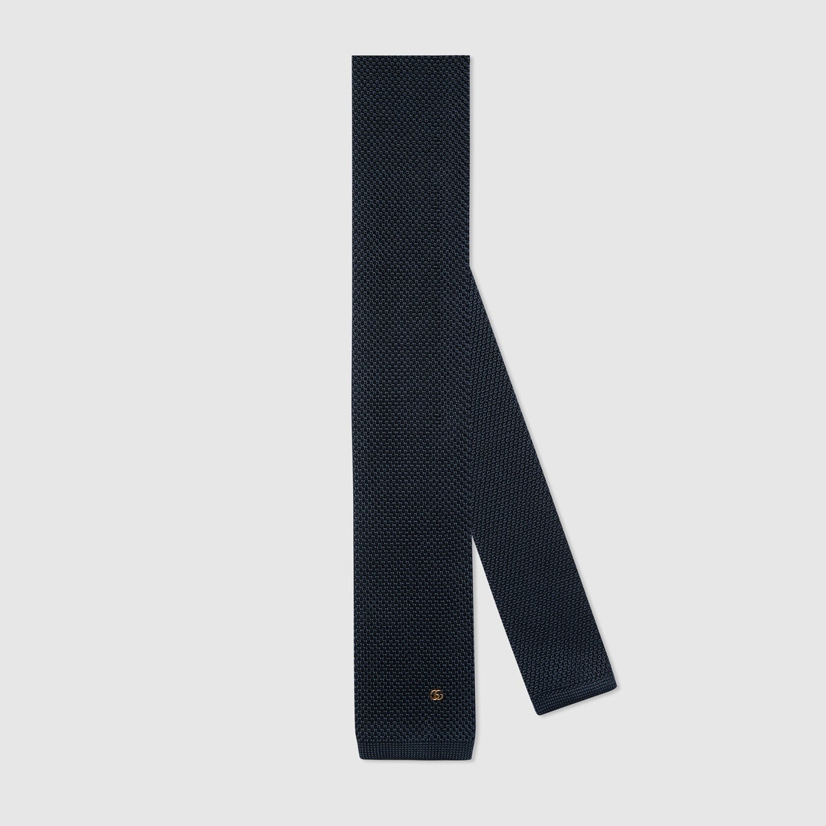 Knitted silk Double G tie - 1