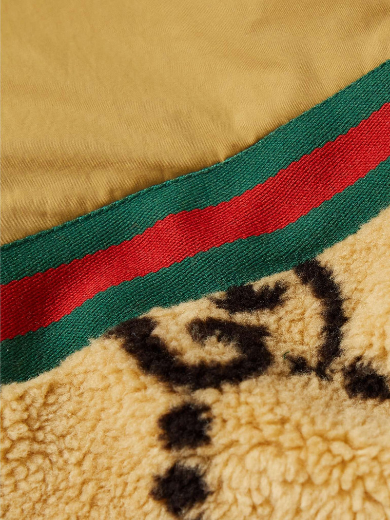 Logo-Jacquard Wool-Blend Fleece and Shell Half-Zip Track Jacket 3