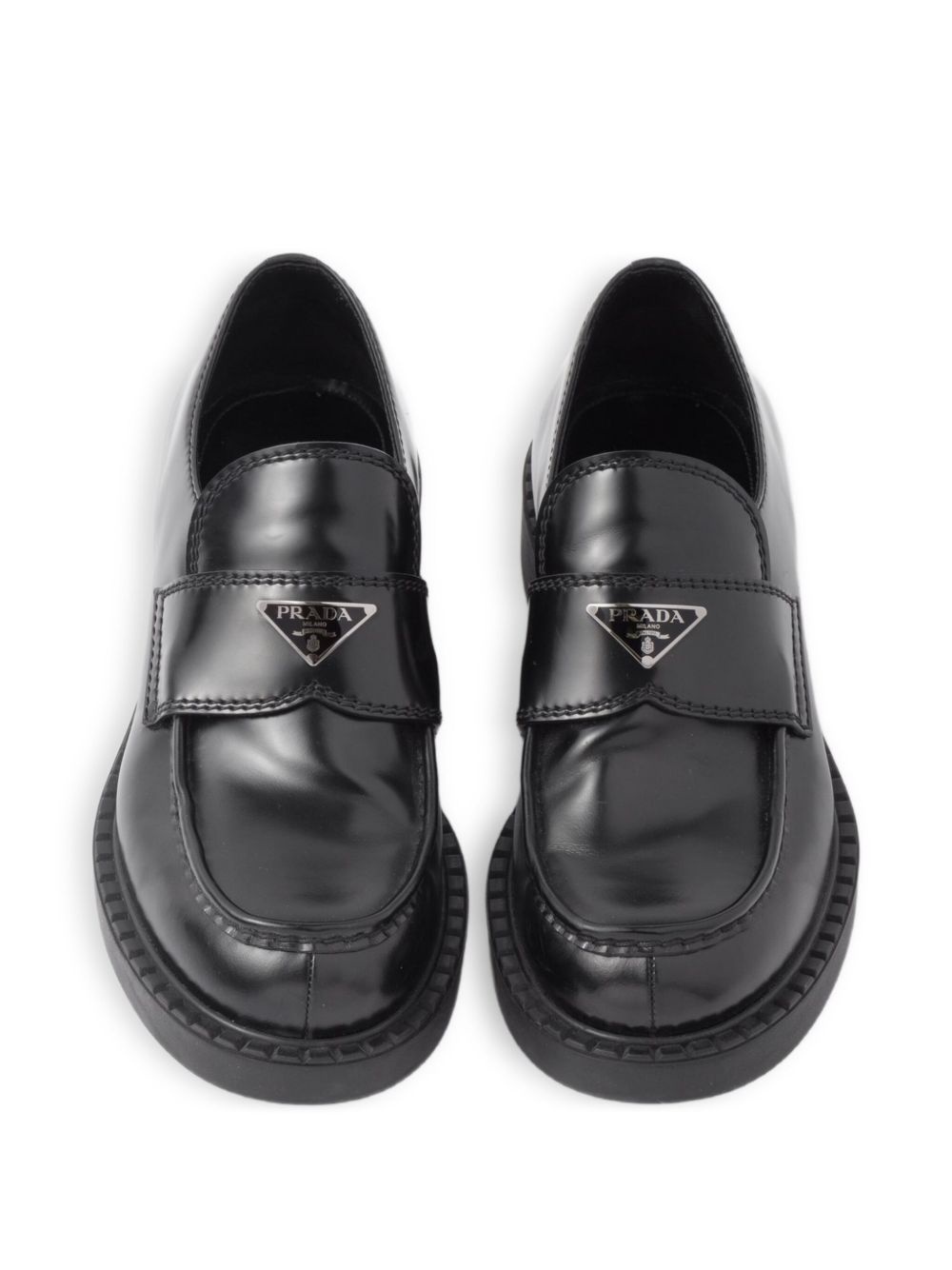 brushed-leather loafers - 4