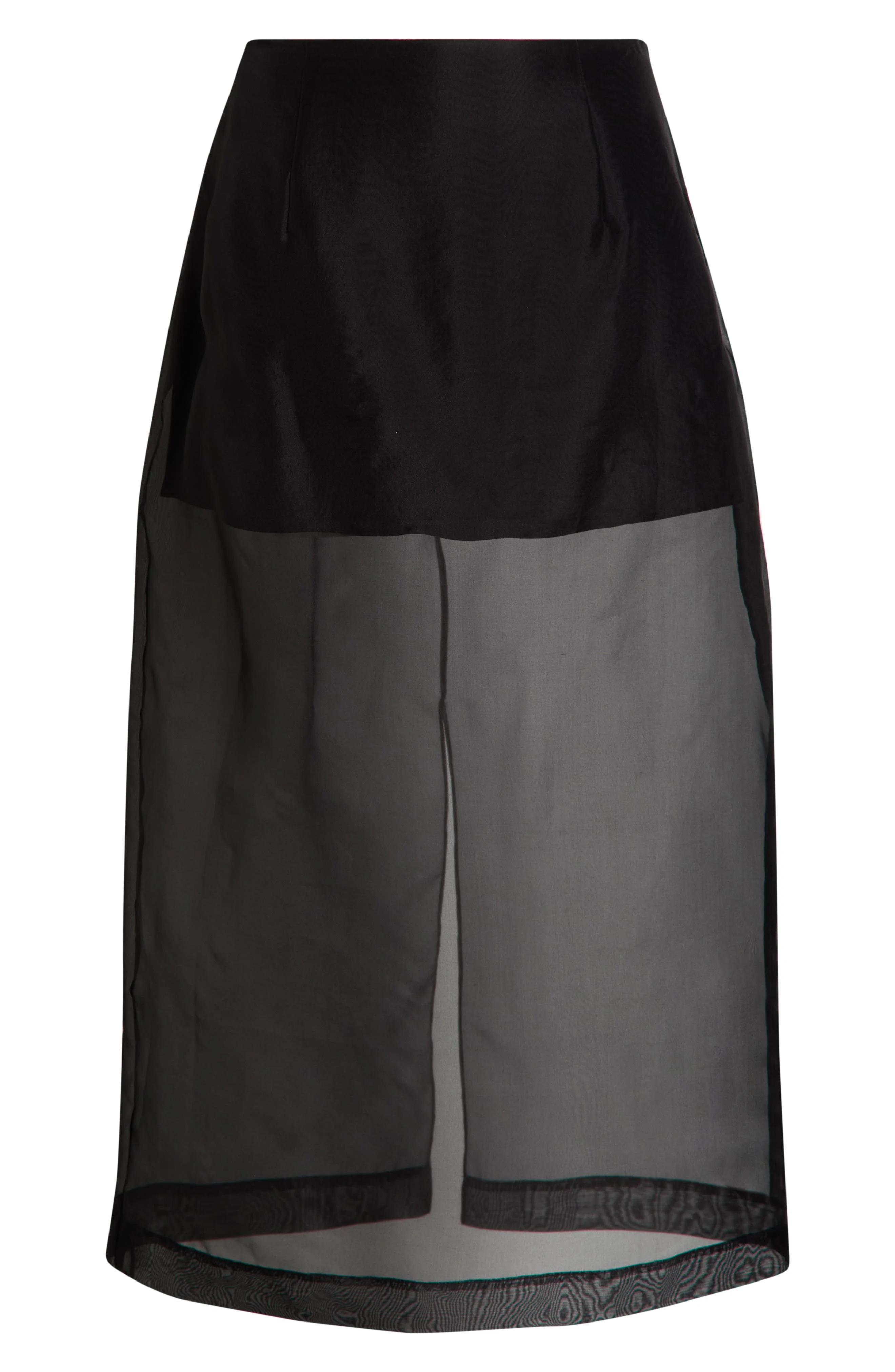 FRAME Silk Organza Pencil Skirt in Black at Nordstrom - 1