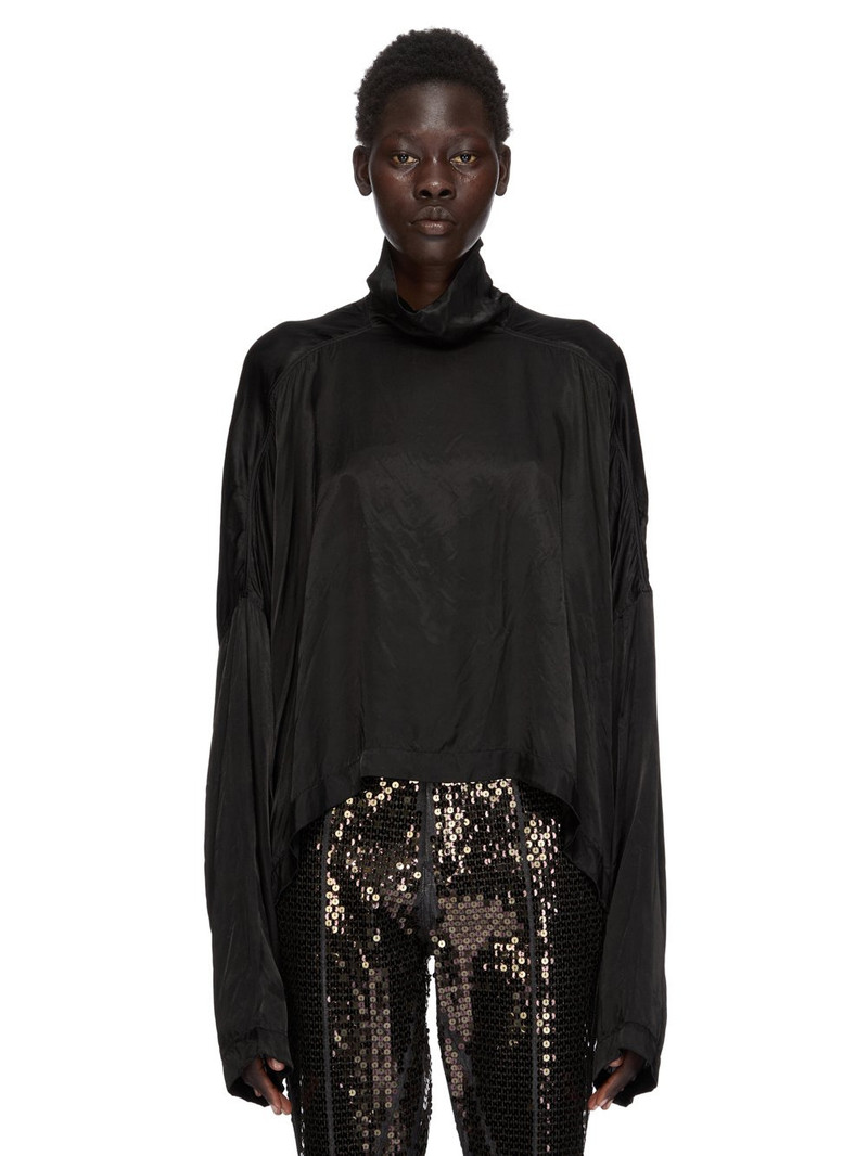 funnel-neck long-sleeve blouse 1