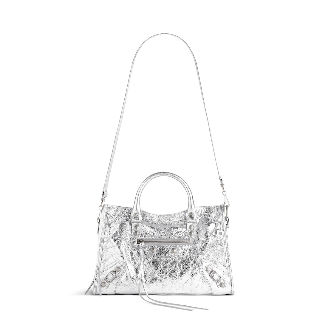Women's Le City Small Bag Metallized in Silver - 4
