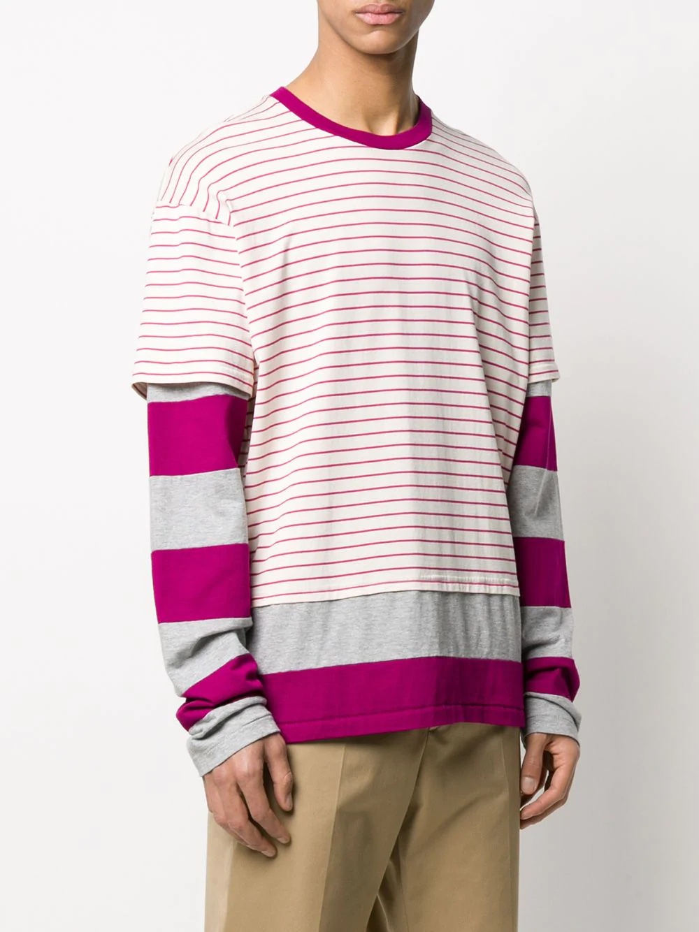 multi-stripe layered T-shirt - 3