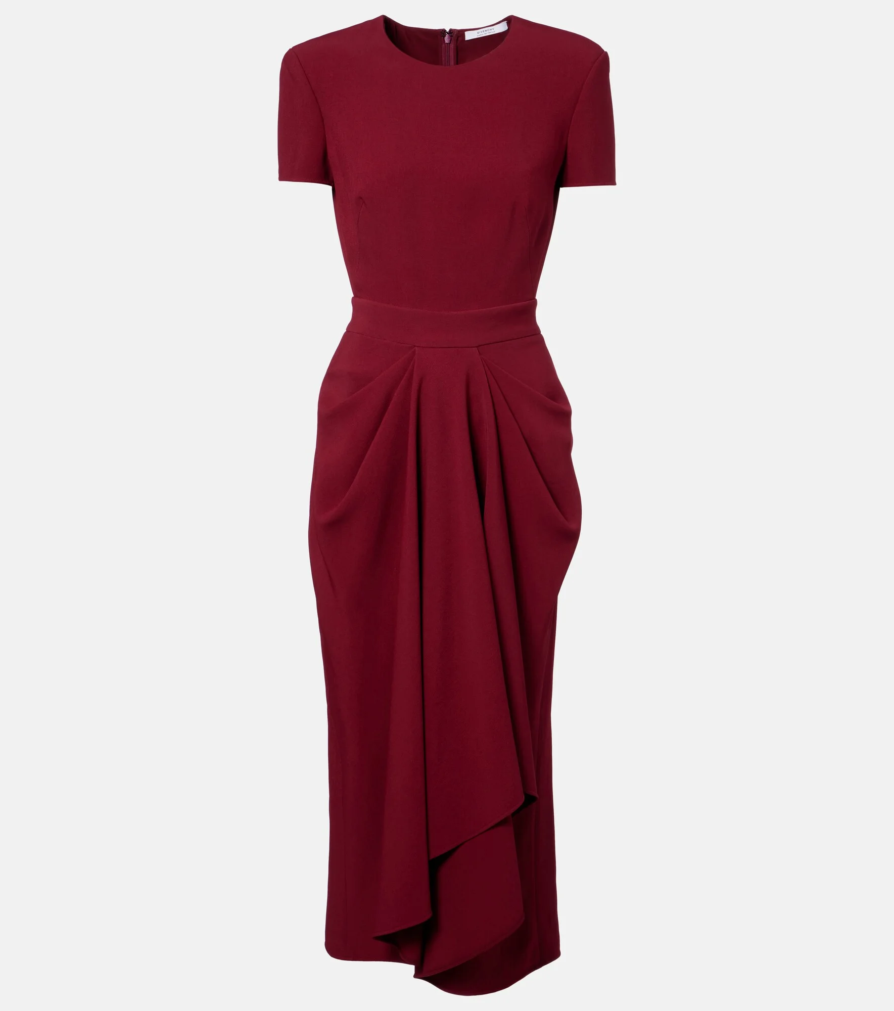 Asymmetrical draped midi dress - 1