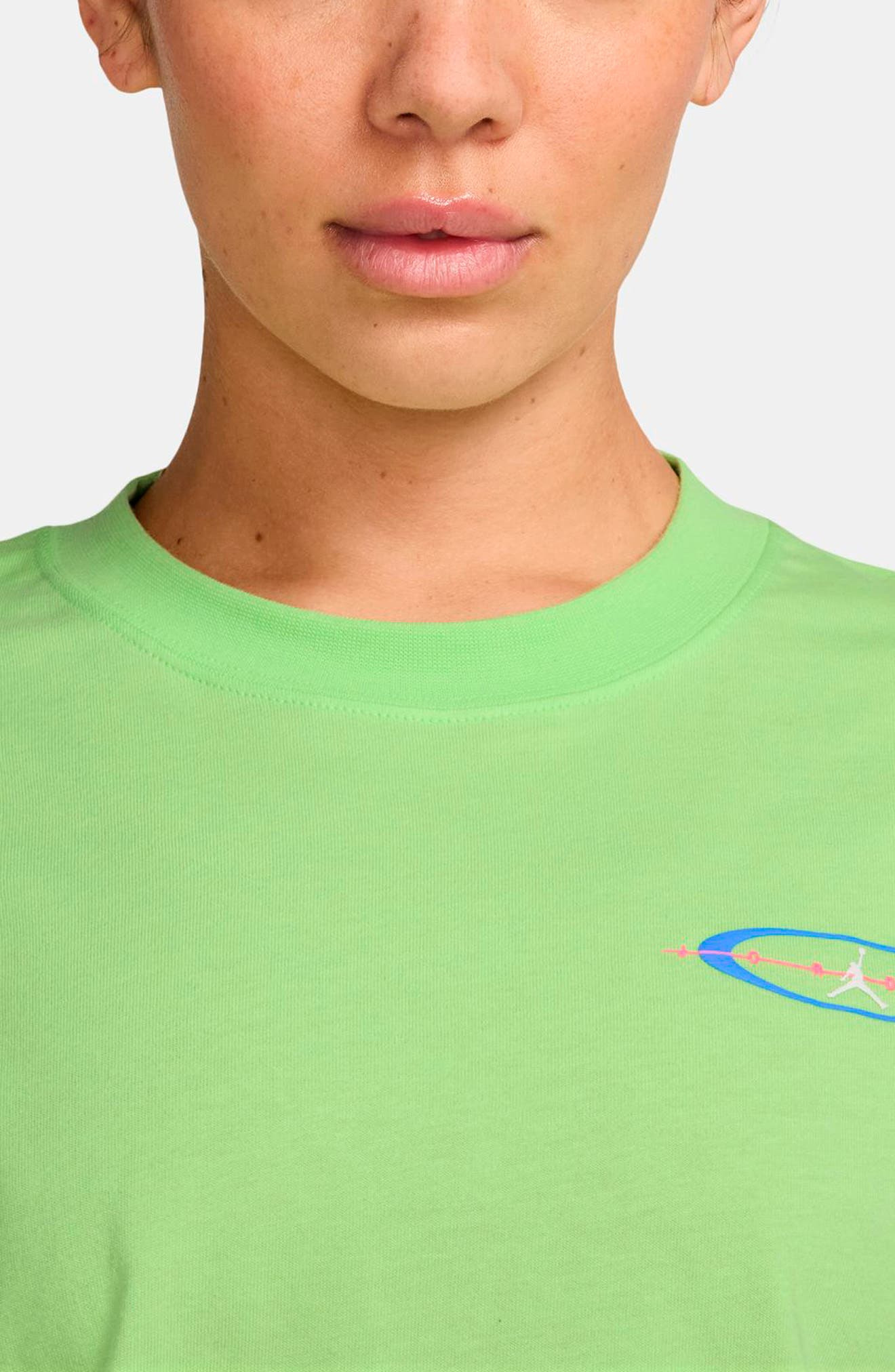 Jordan Jumpman Oversize Graphic T-Shirt in Key Lime/Blue/White at Nordstrom - 3