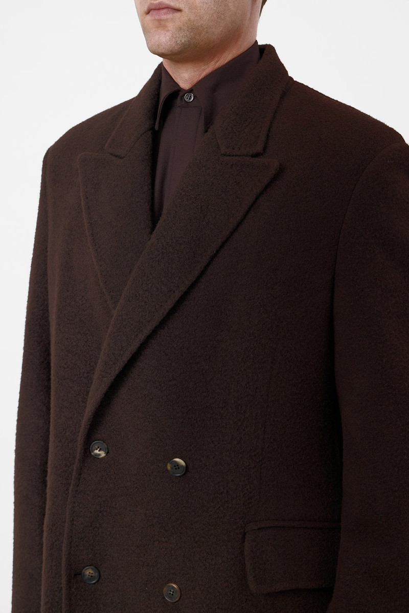 Mcaffrey Coat in Chocolate Double-Face Recycled Cashmere 6