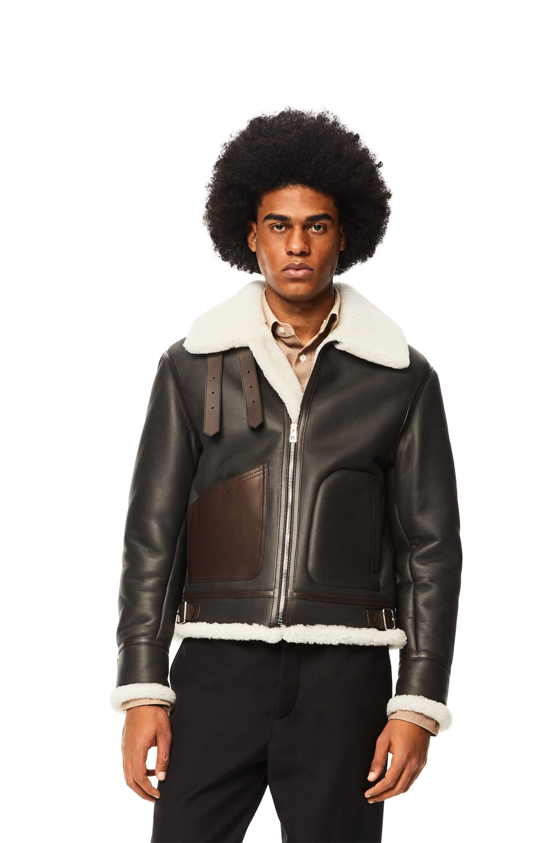 Aviator jacket in shearling - 3