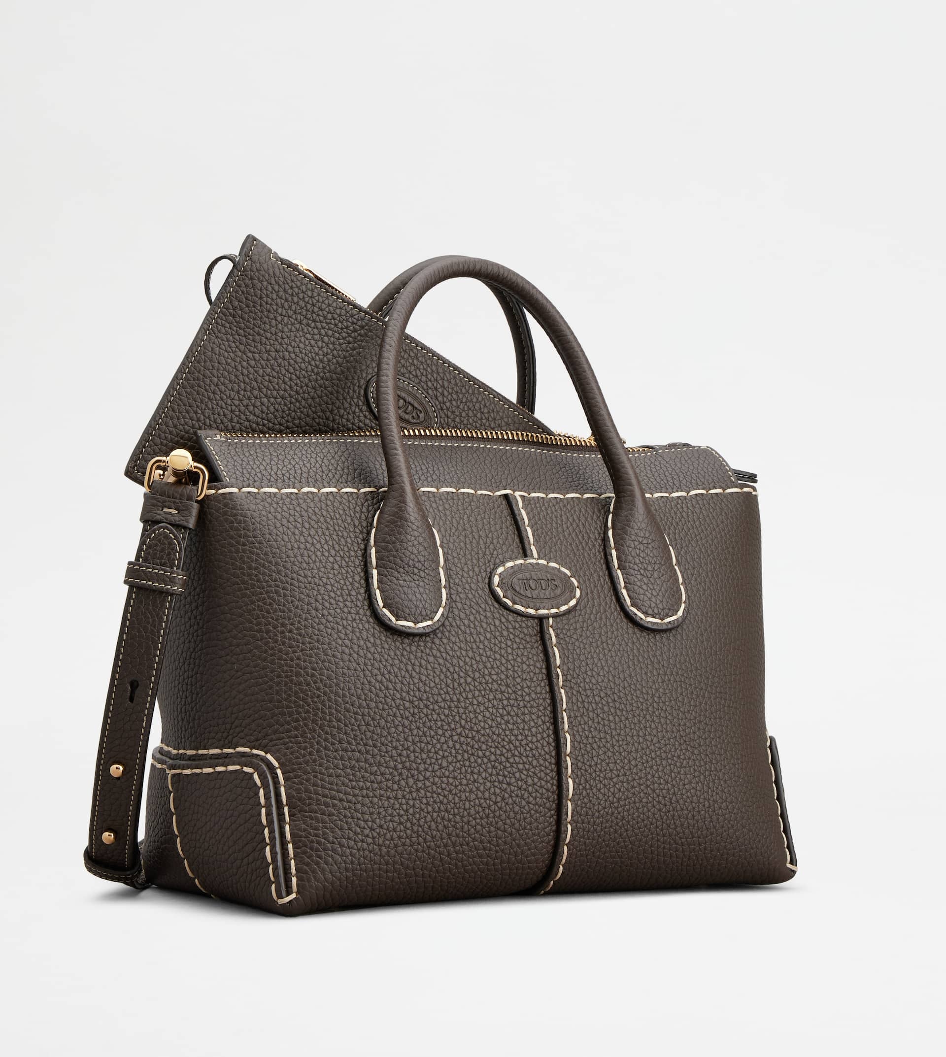 TOD'S DI BAG IN LEATHER SMALL - BROWN - 3