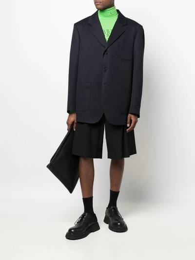 Raf Simons logo-patch single-breasted blazer outlook