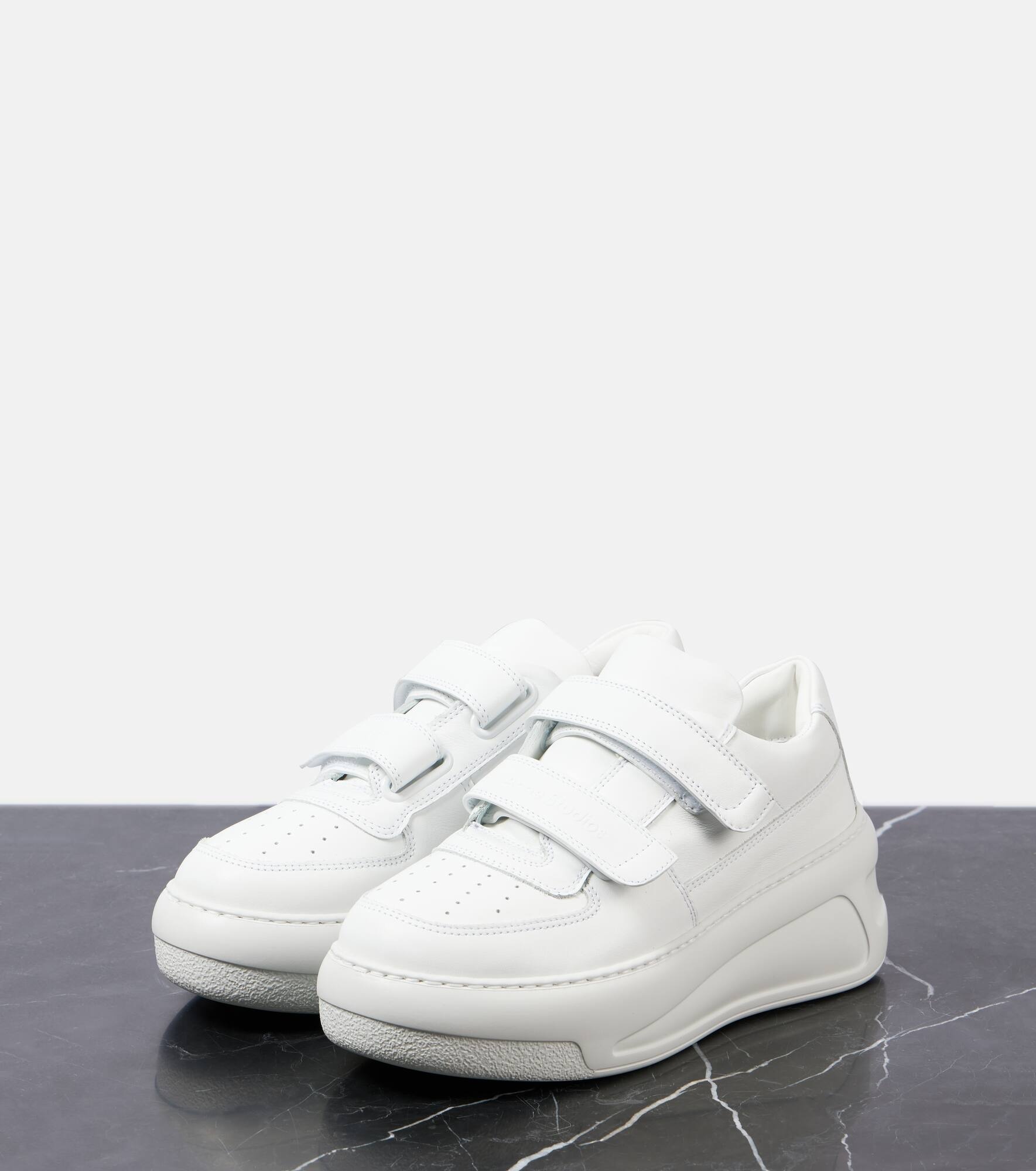 Leather platform sneakers - 5