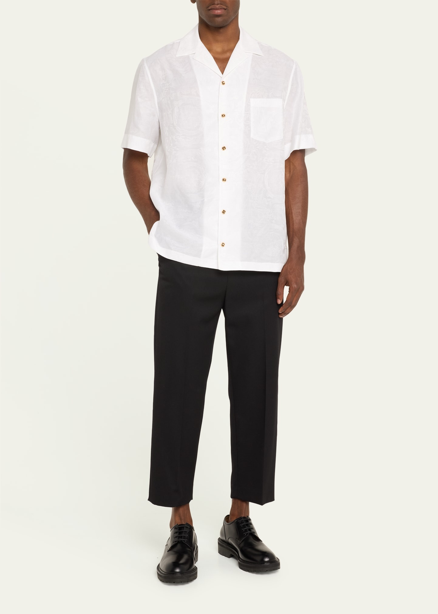 Men's Barocco Jacquard Camp Shirt - 2