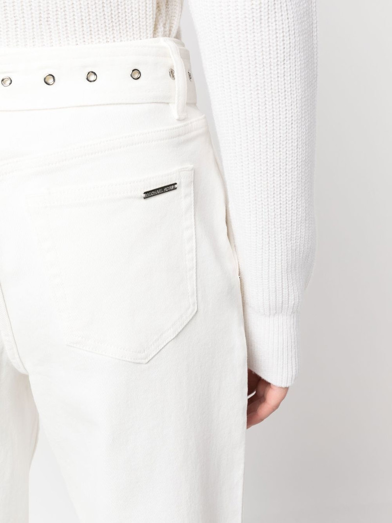 pleat-detail belted jeans 5