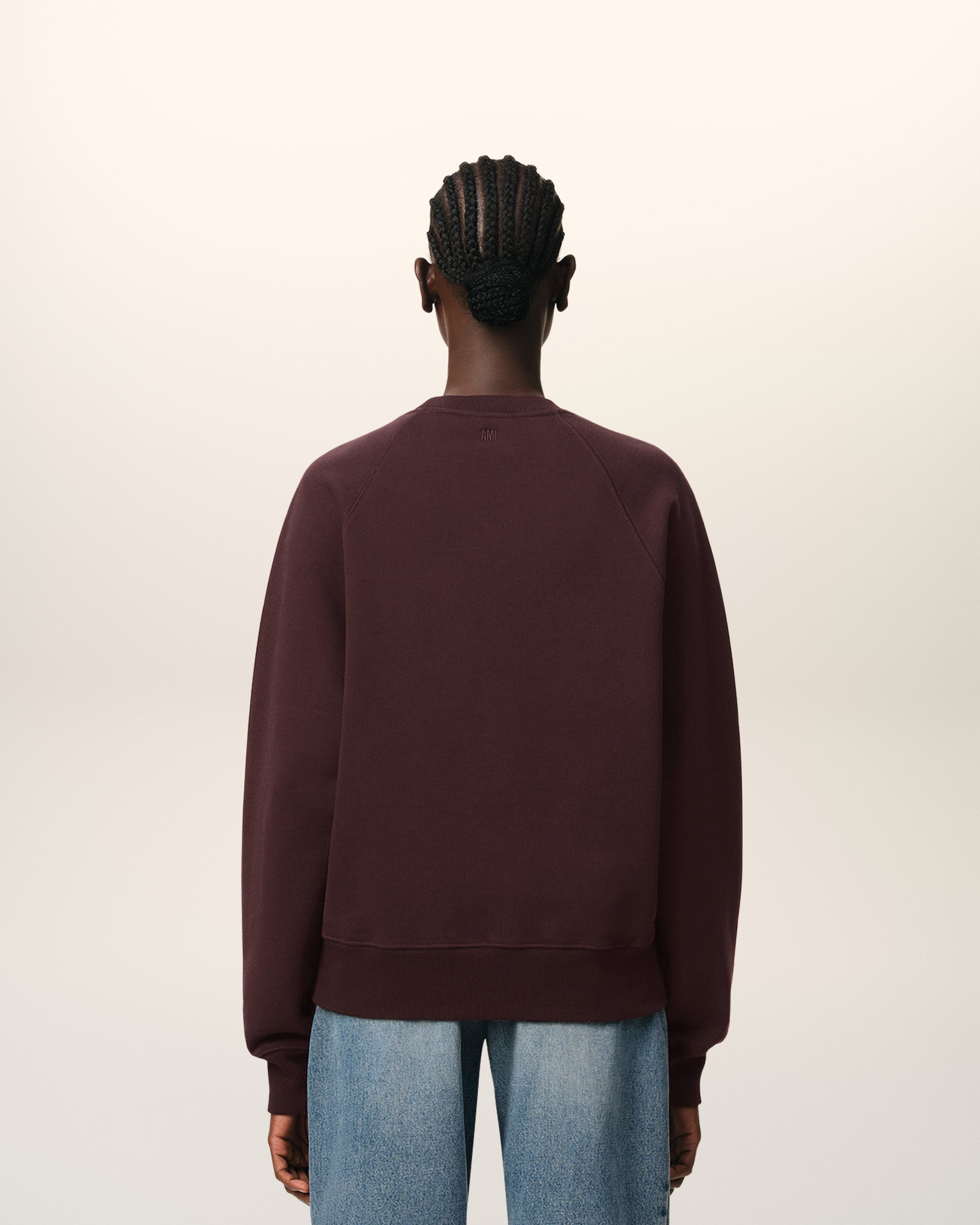 BURGUNDY COTTON TONAL AMI DE COEUR SWEATSHIRT - 5