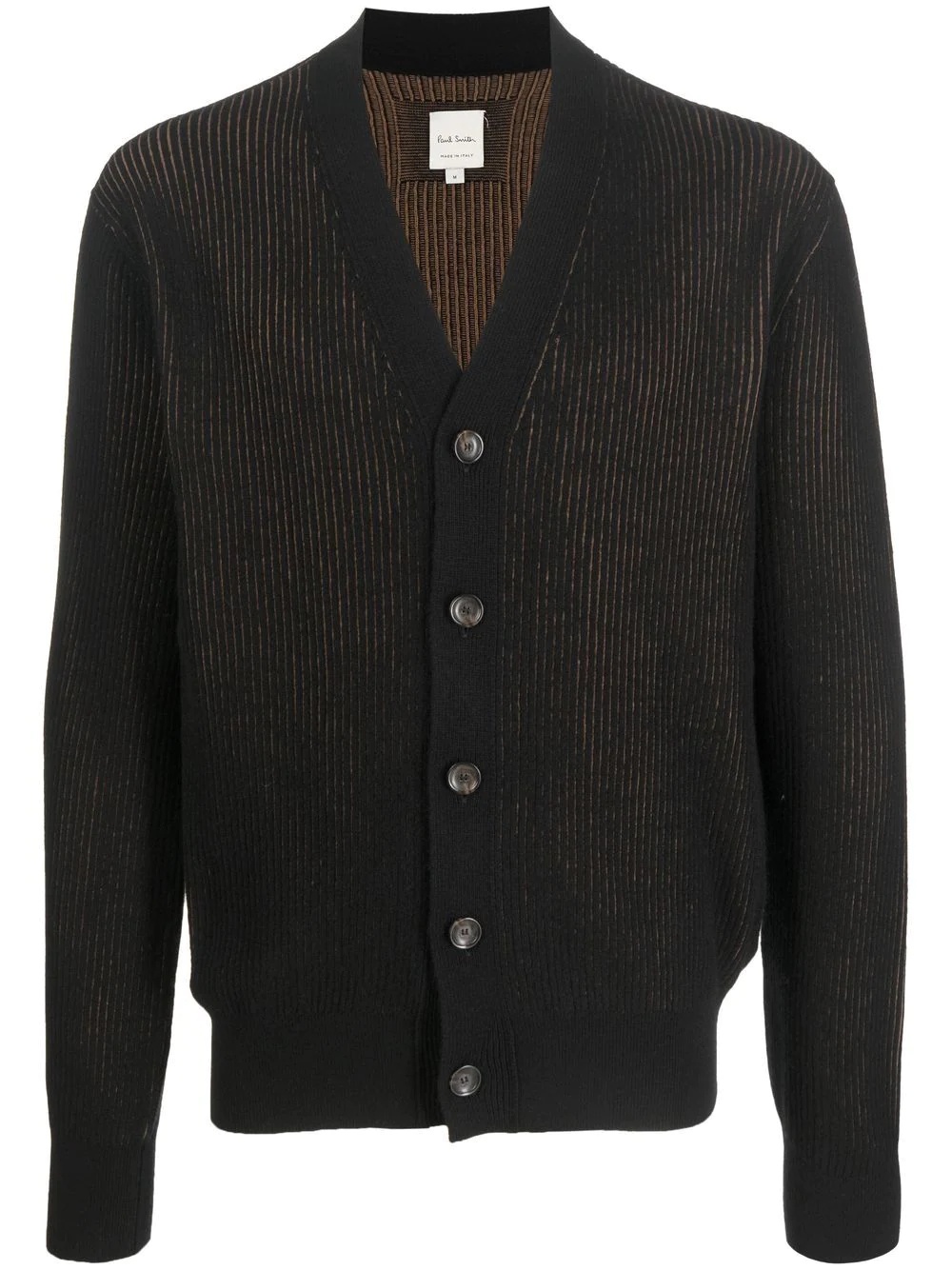 contrast ribbed-knit cardigan - 1