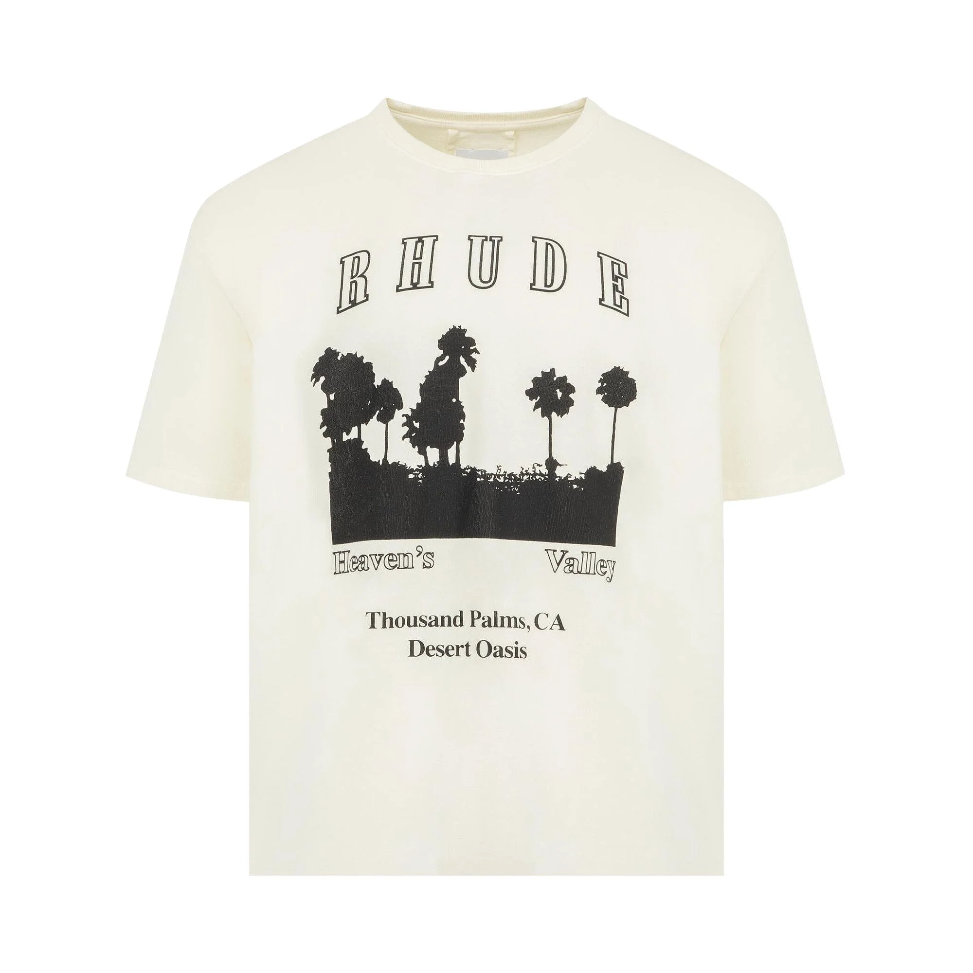 Rhude Thousand Palms Tee 'Vintage White/Black' - 1