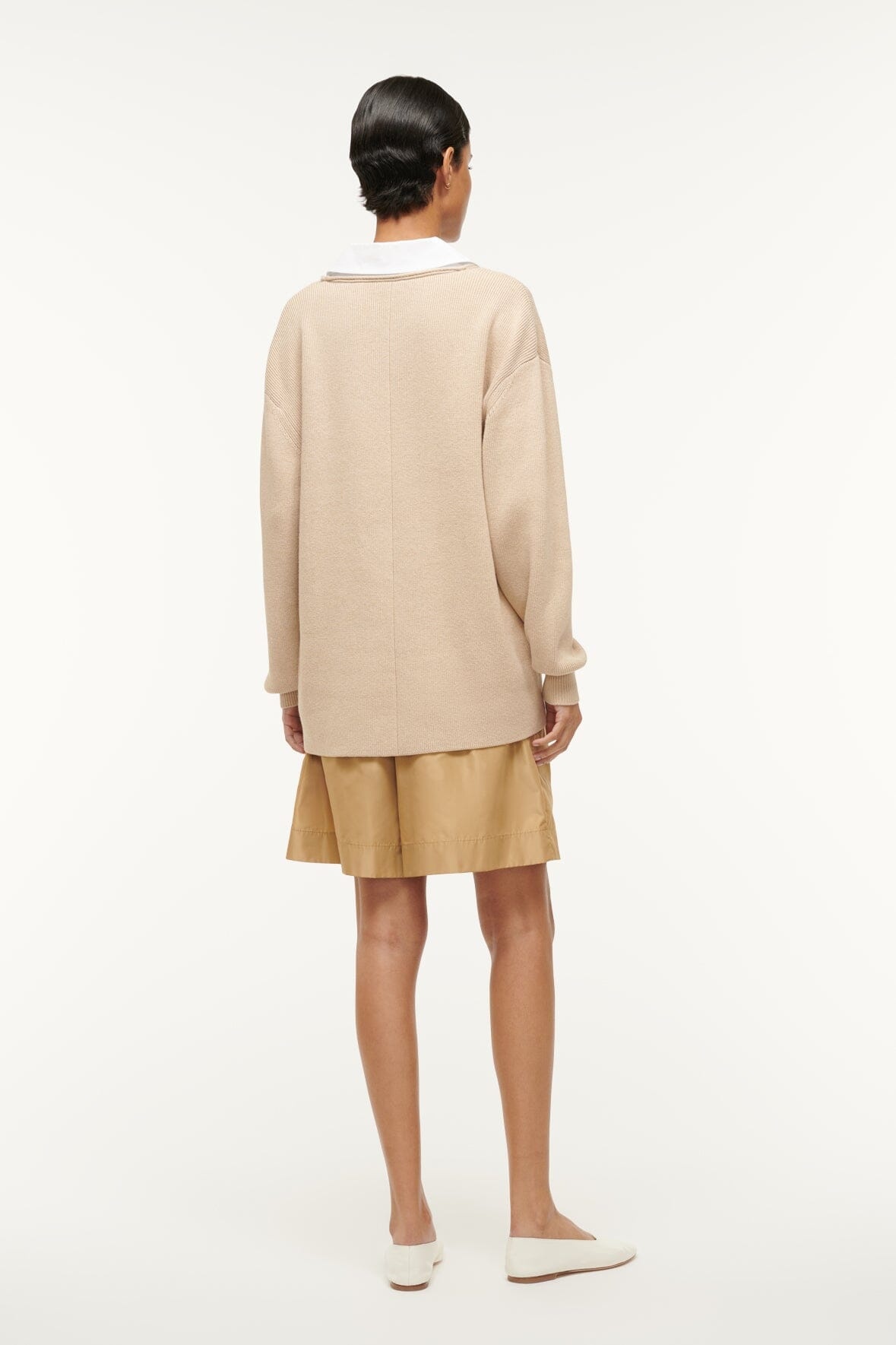 STAUD PIETRO SWEATER CAMEL WHITE - 4
