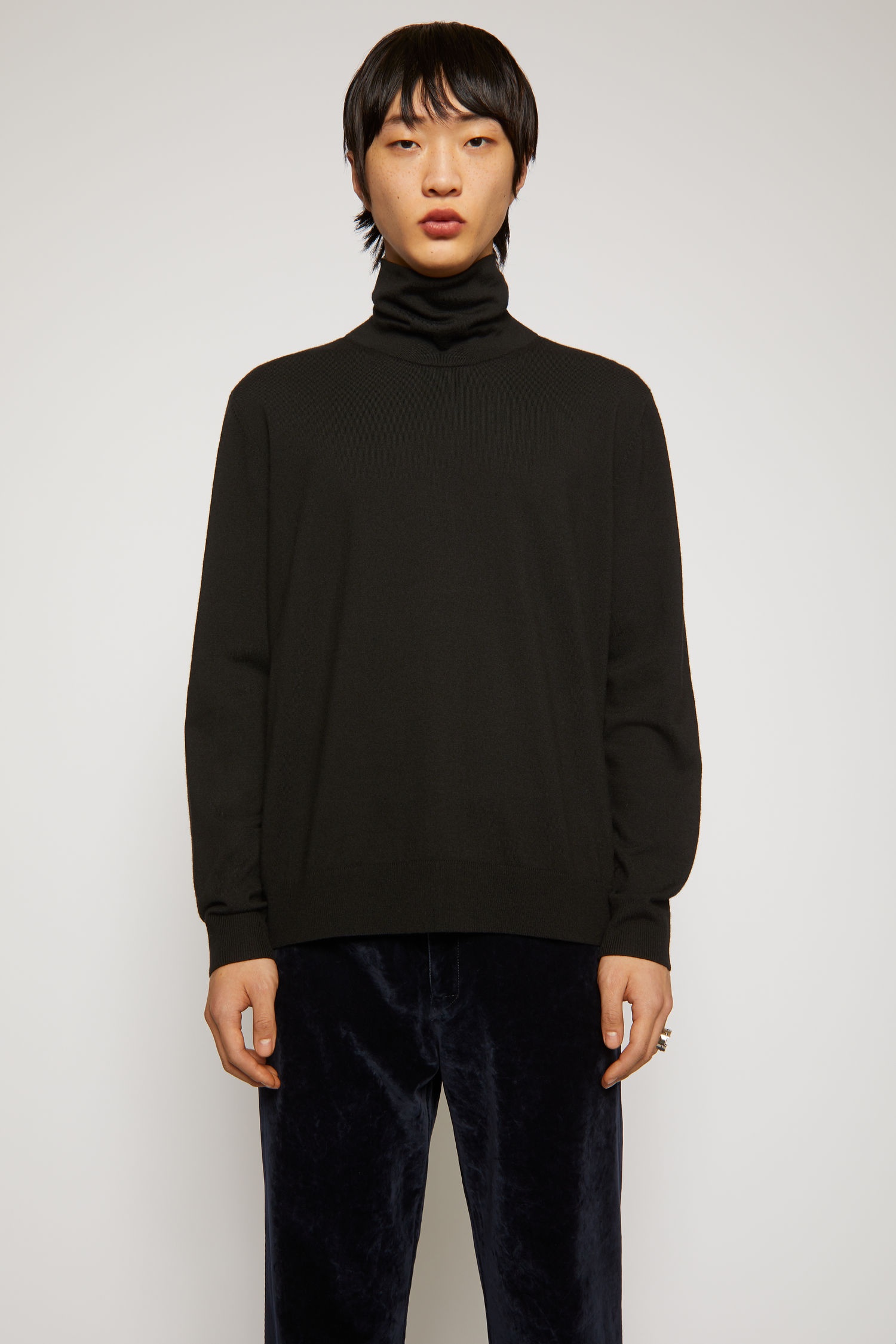 Roll neck sweater black - 2