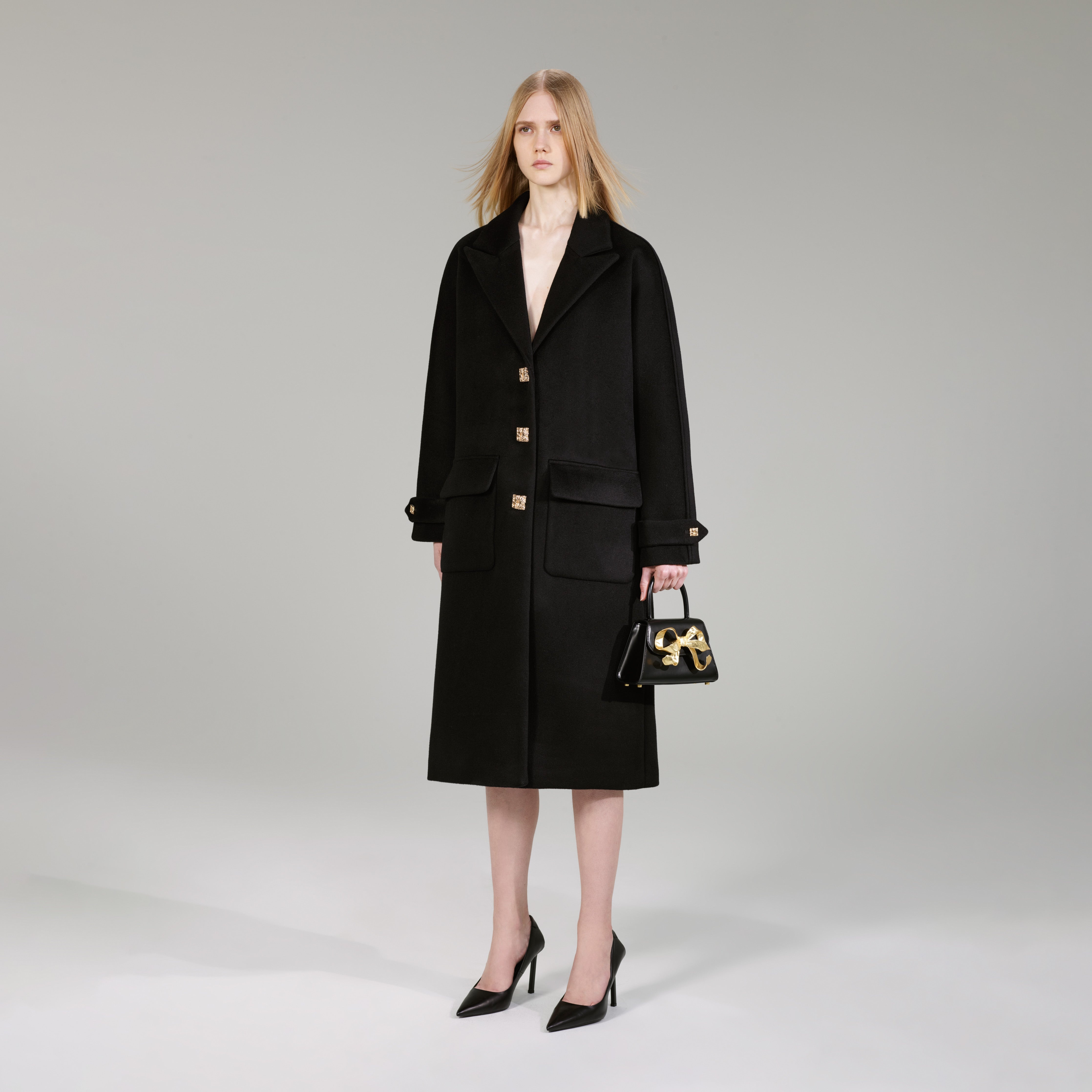 Black Wool Coat - 2