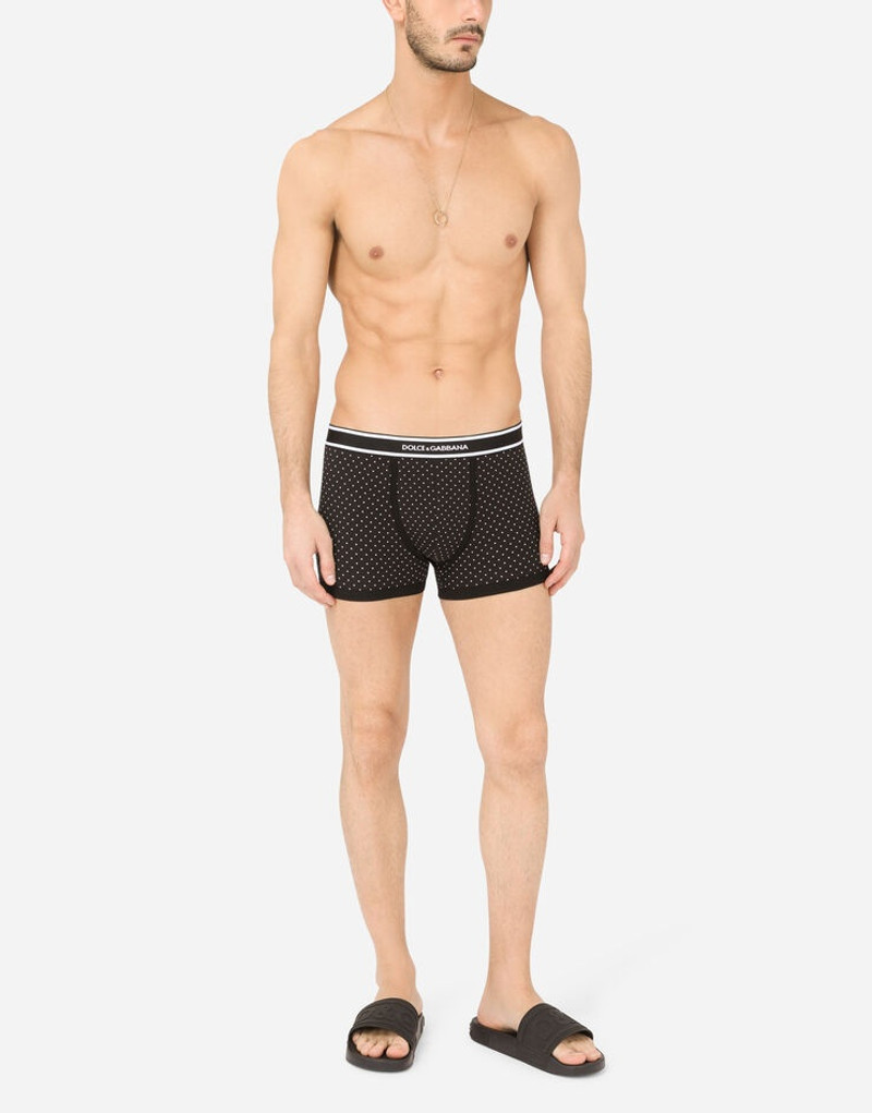 Dolce & Gabbana Solid-color and polka-dot-print stretch cotton boxers two-pack outlook