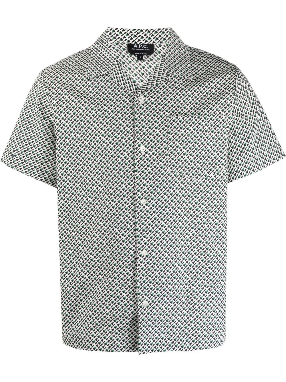 geometric print cotton shirt - 1