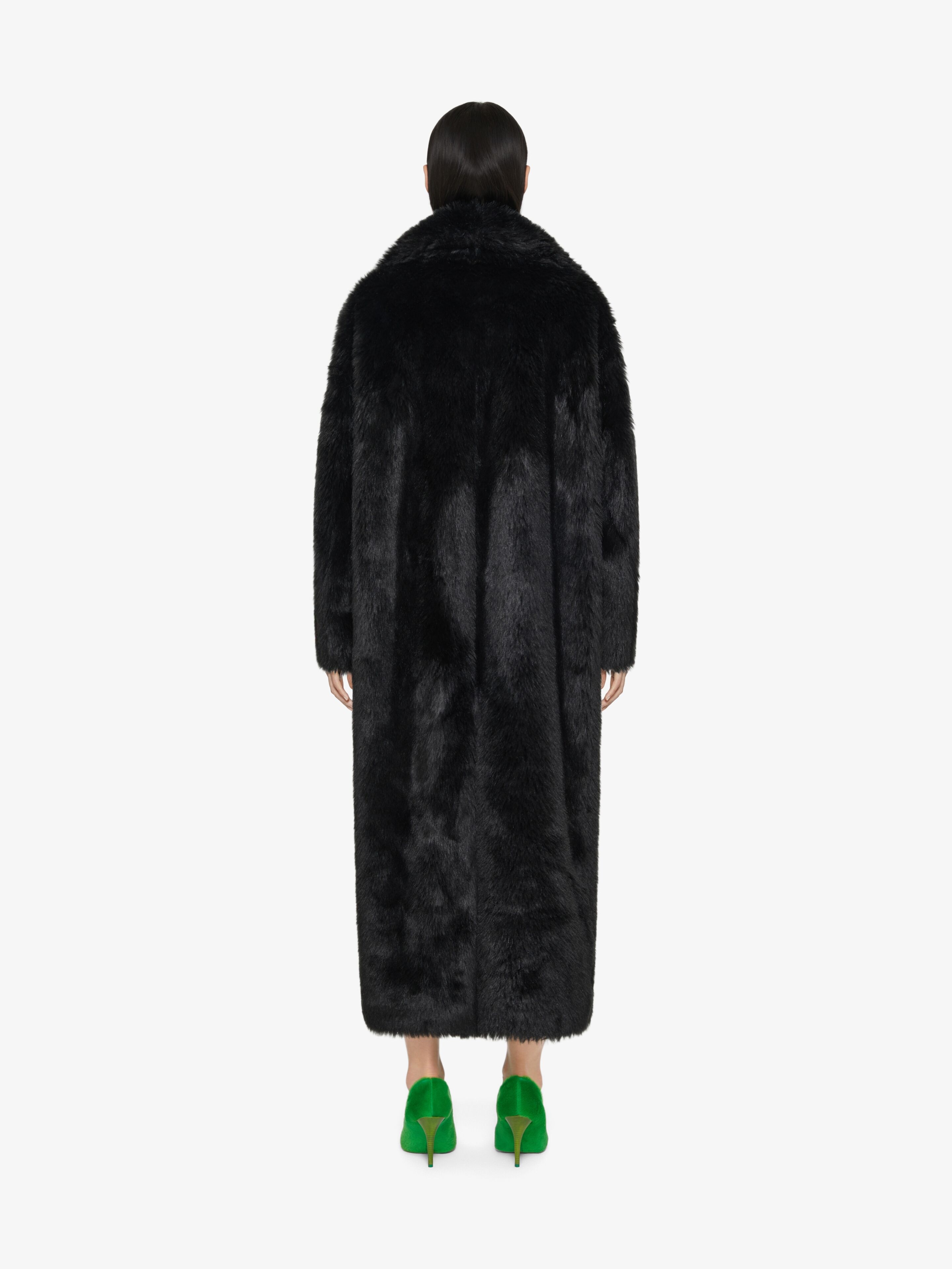 DOUBLE BREASTED COAT IN FAUX FUR - 4