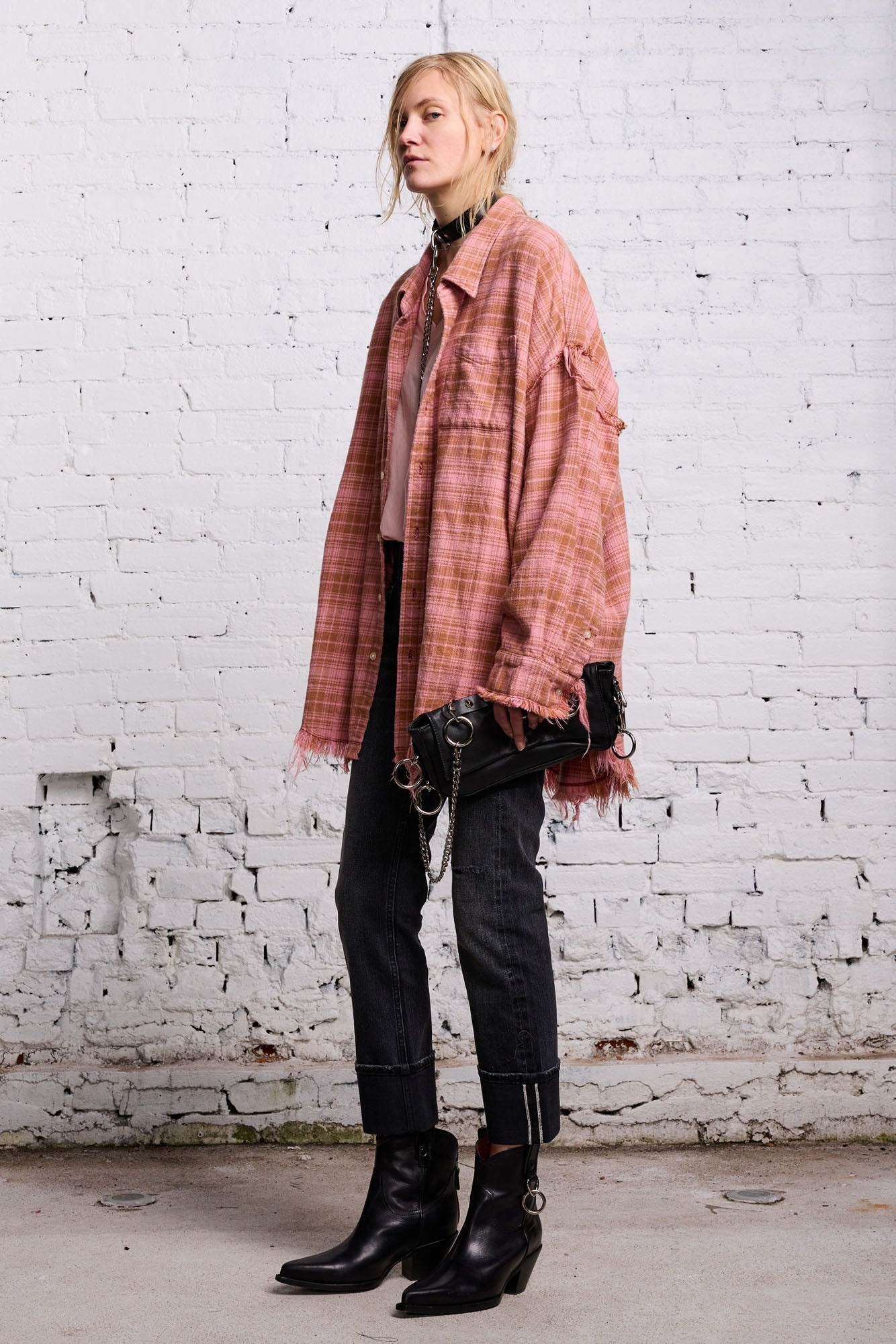 SHREDDED DROP NECK - PINK OVERDYE - 3