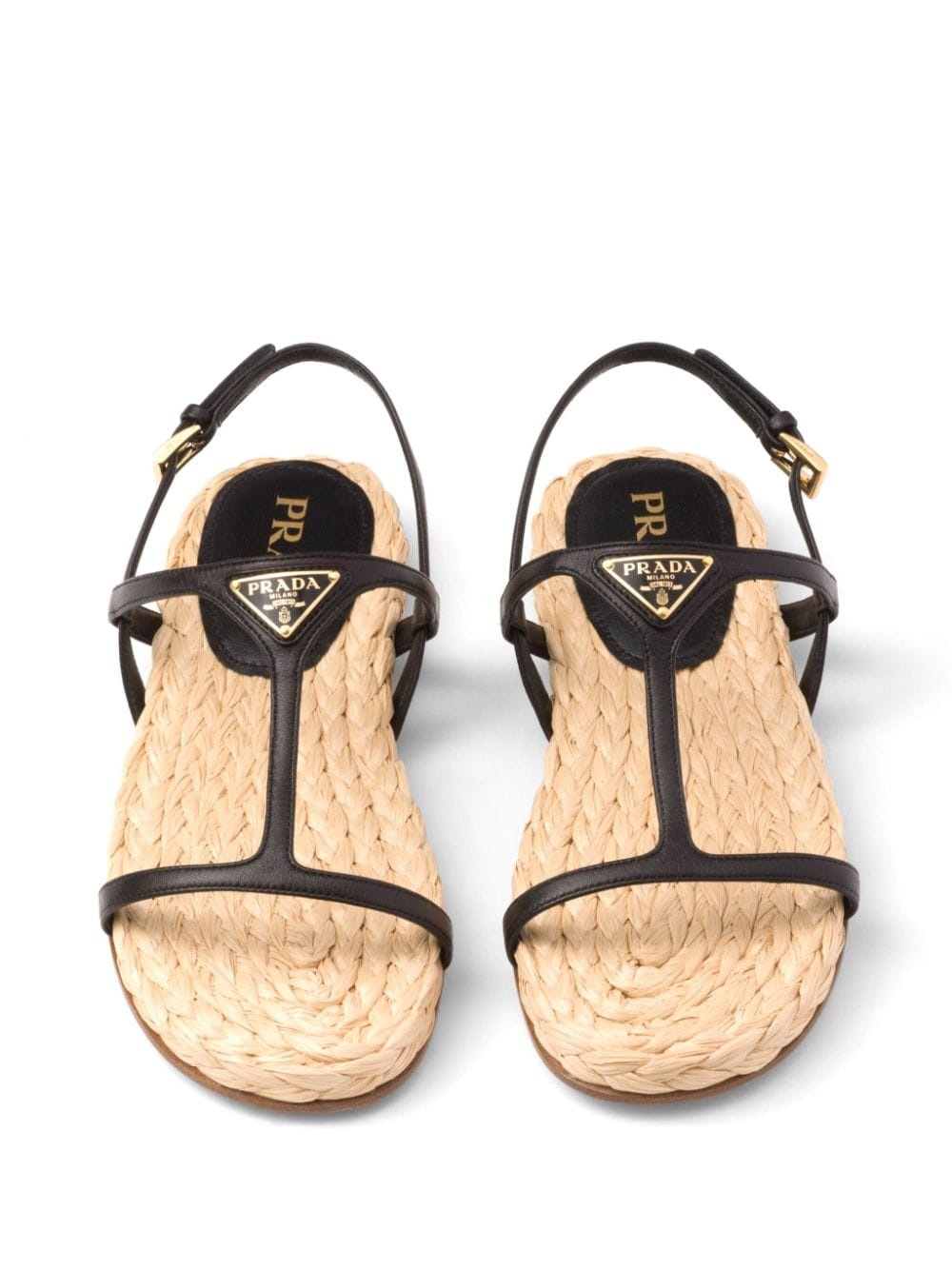 enamel triangle-logo flat sandals - 5