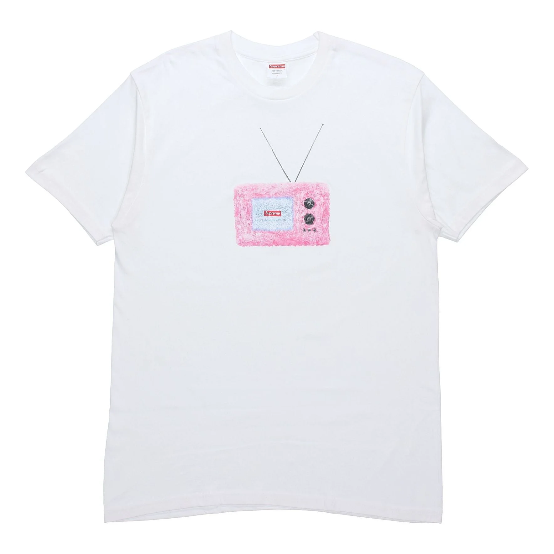 Supreme SS18 TV Tee White Printing Short Sleeve Unisex 'White Pink' SUP-SS18-0084 - 1