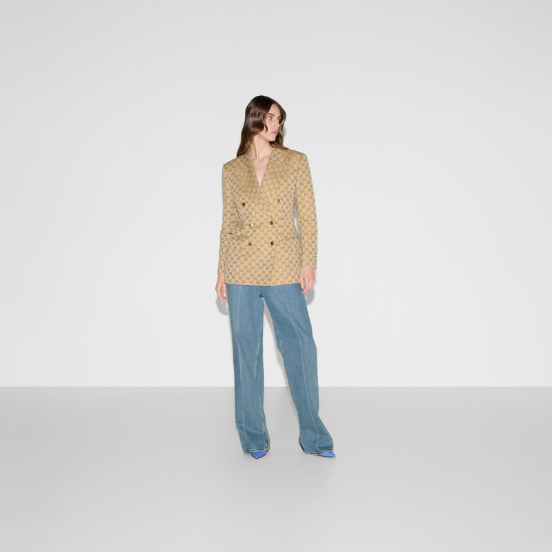 GUCCI GG linen cotton jacquard jacket outlook