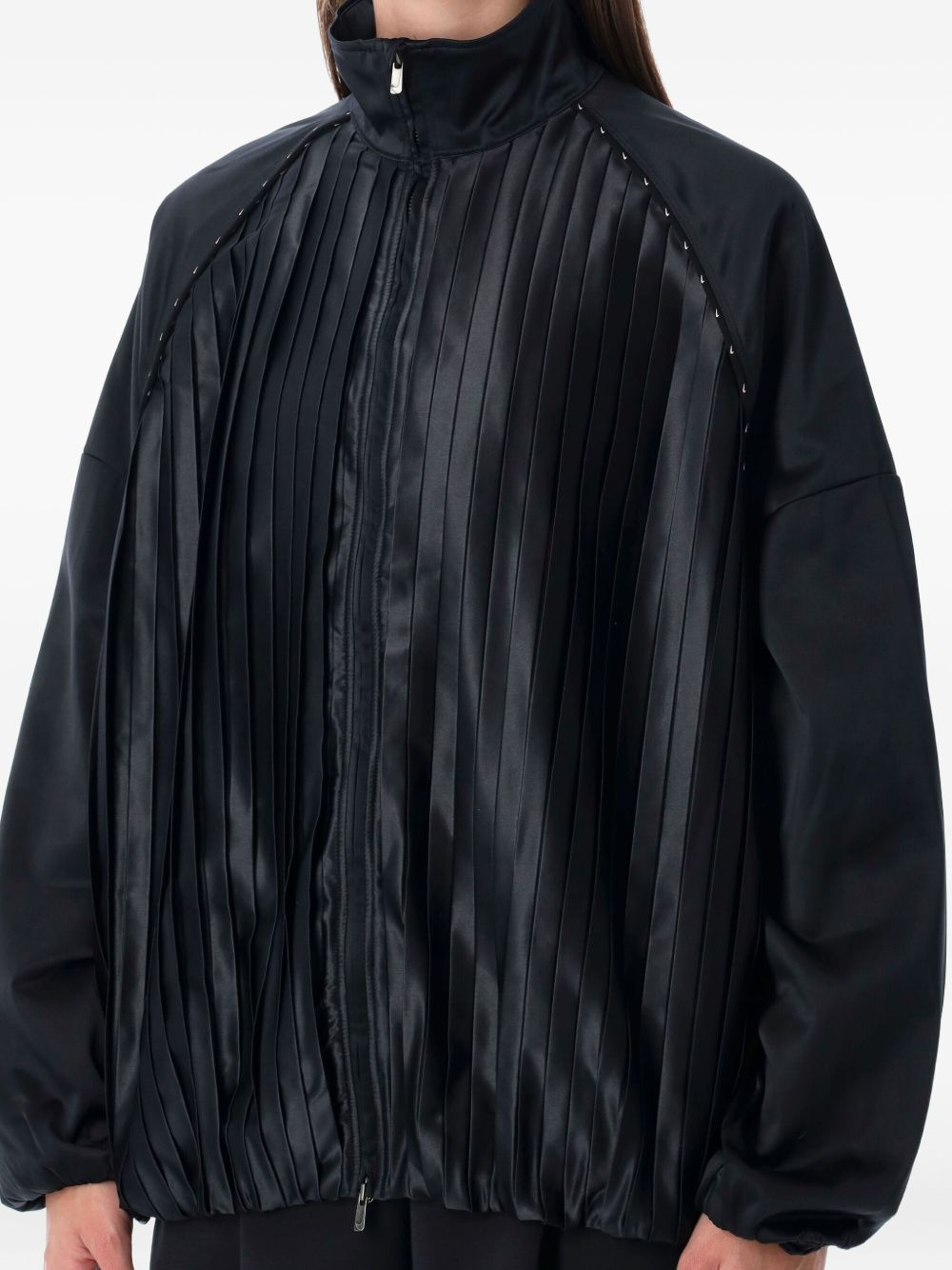 pleated bomber jacket - 3