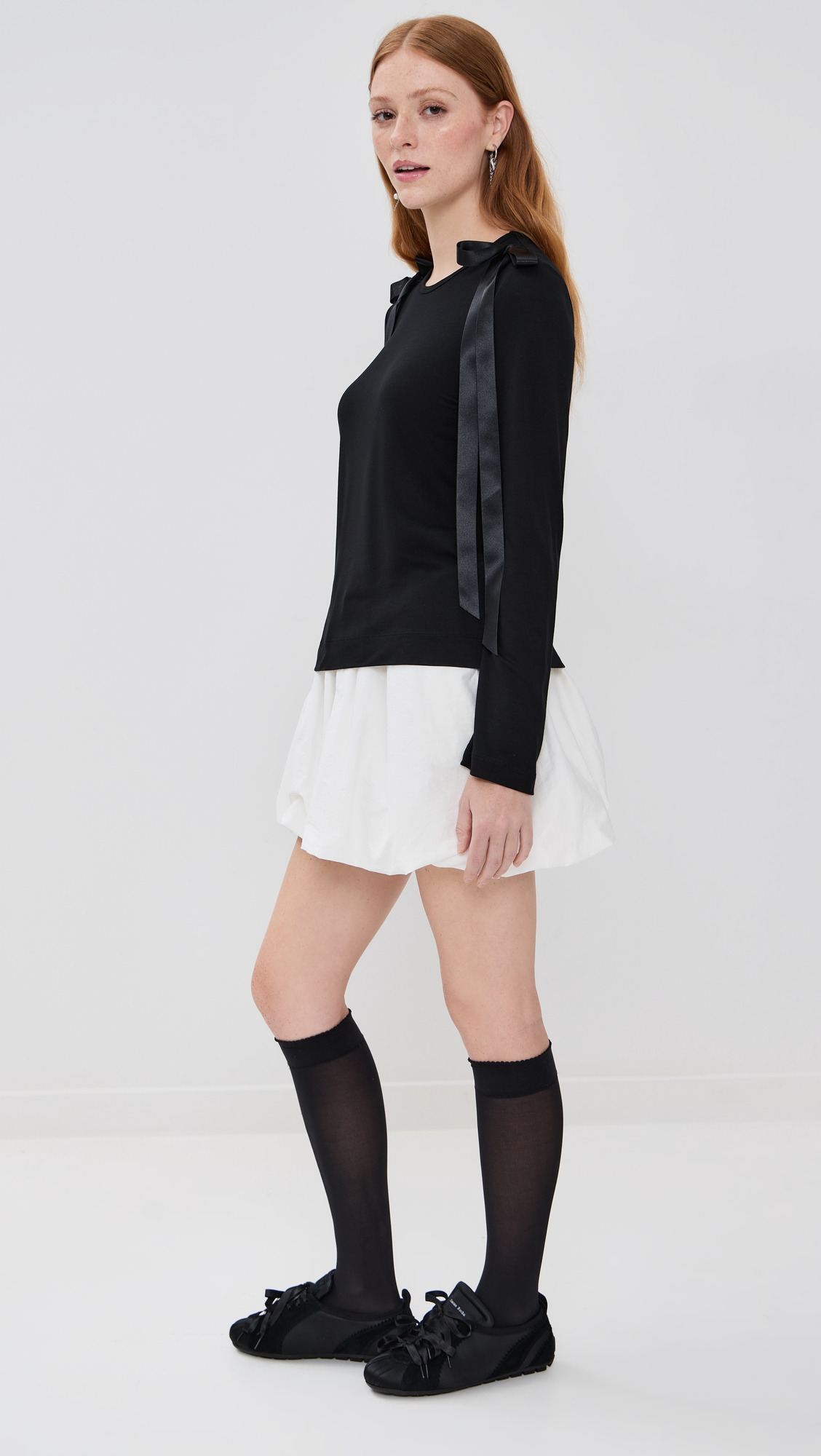 Bow Ribbon Tail Long Sleeve T-Shirt - 3