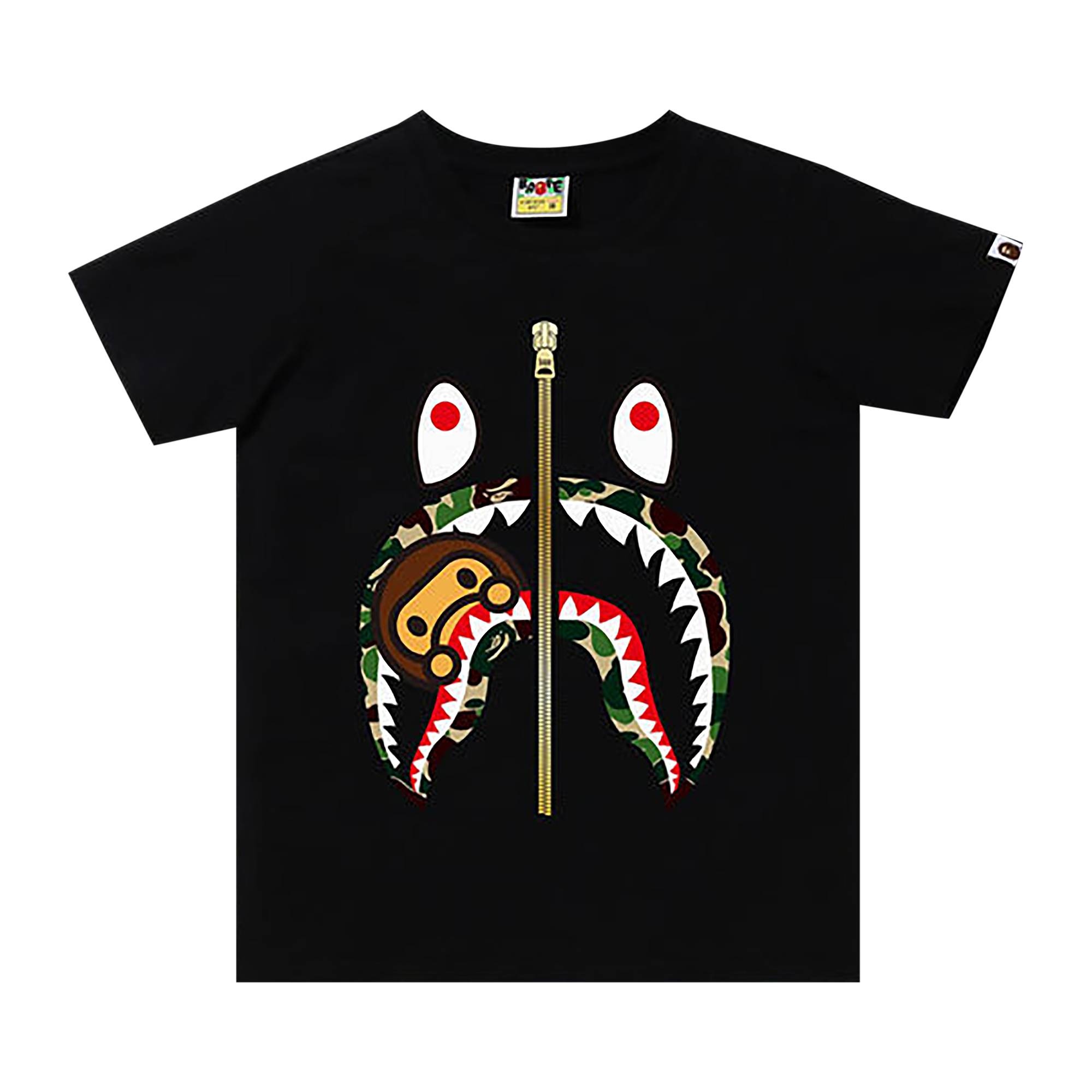 BAPE ABC Camoilo Shark Tee 'Black/Green' - 1