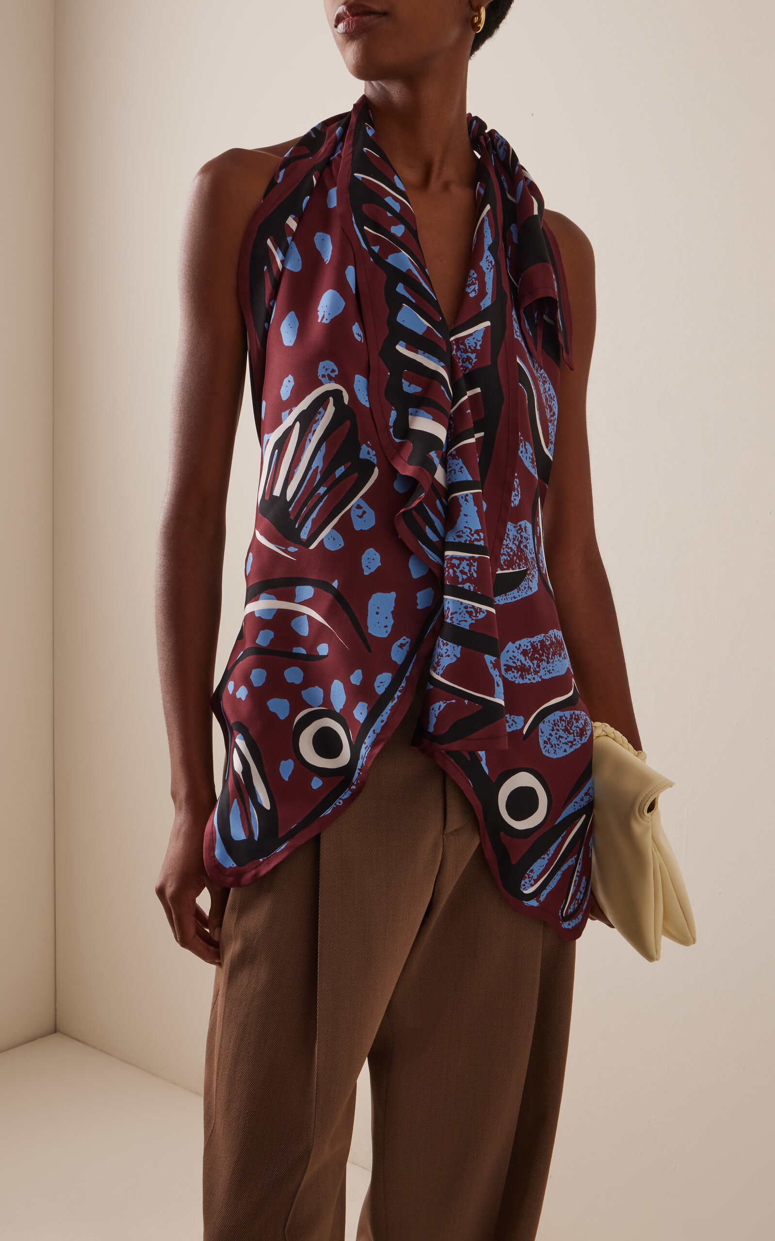 Silk Twill Fish Cut Top multi - 2