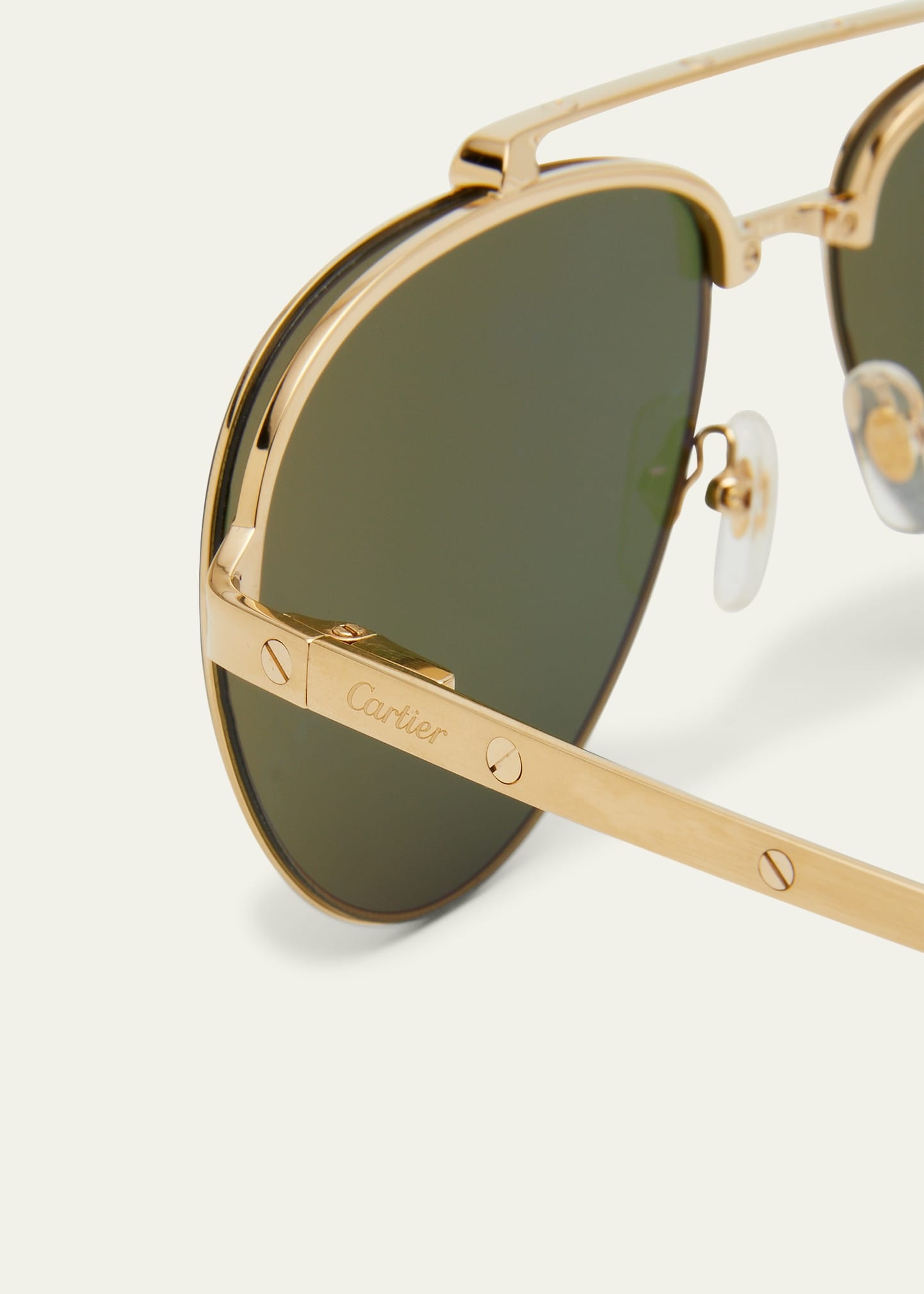 Men's Metal Double-Bridge Aviator Sunglasses - 4