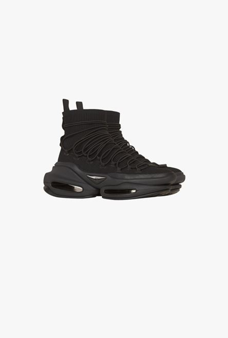 Black knit and suede B-Bold high-top sneakers 2