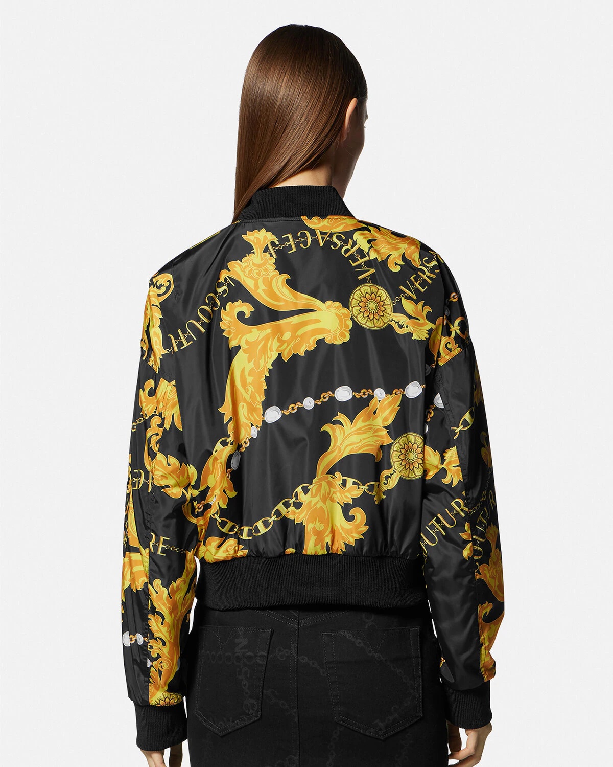 Chain Couture Reversible Bomber Jacket - 4