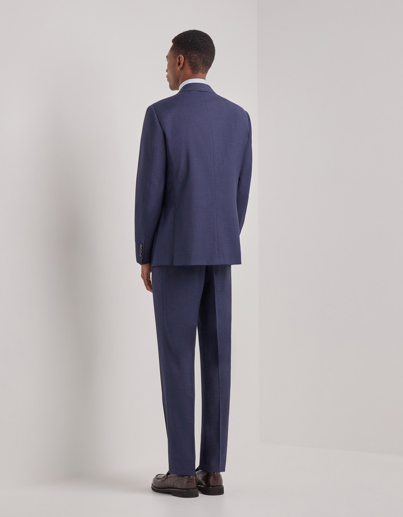 LIGHT BLUE DENIM-EFFECT WOOL REGULAR-FIT SUIT 64