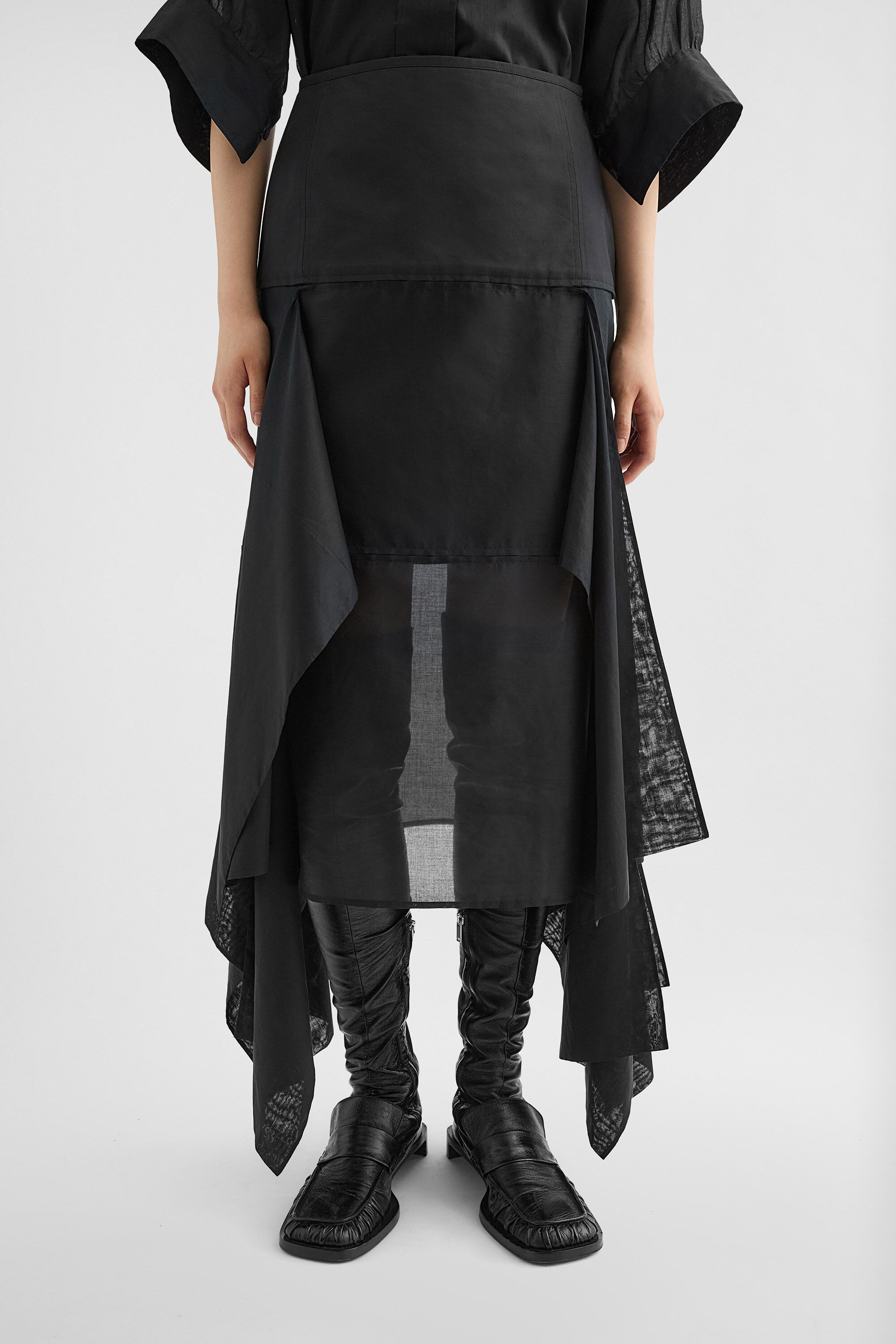 Cotton Muslin Panelled Skirt - 3