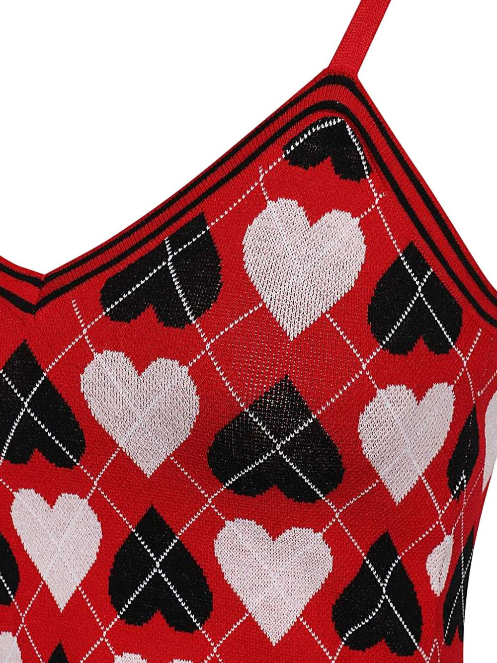 heart-pattern knitted top - 5