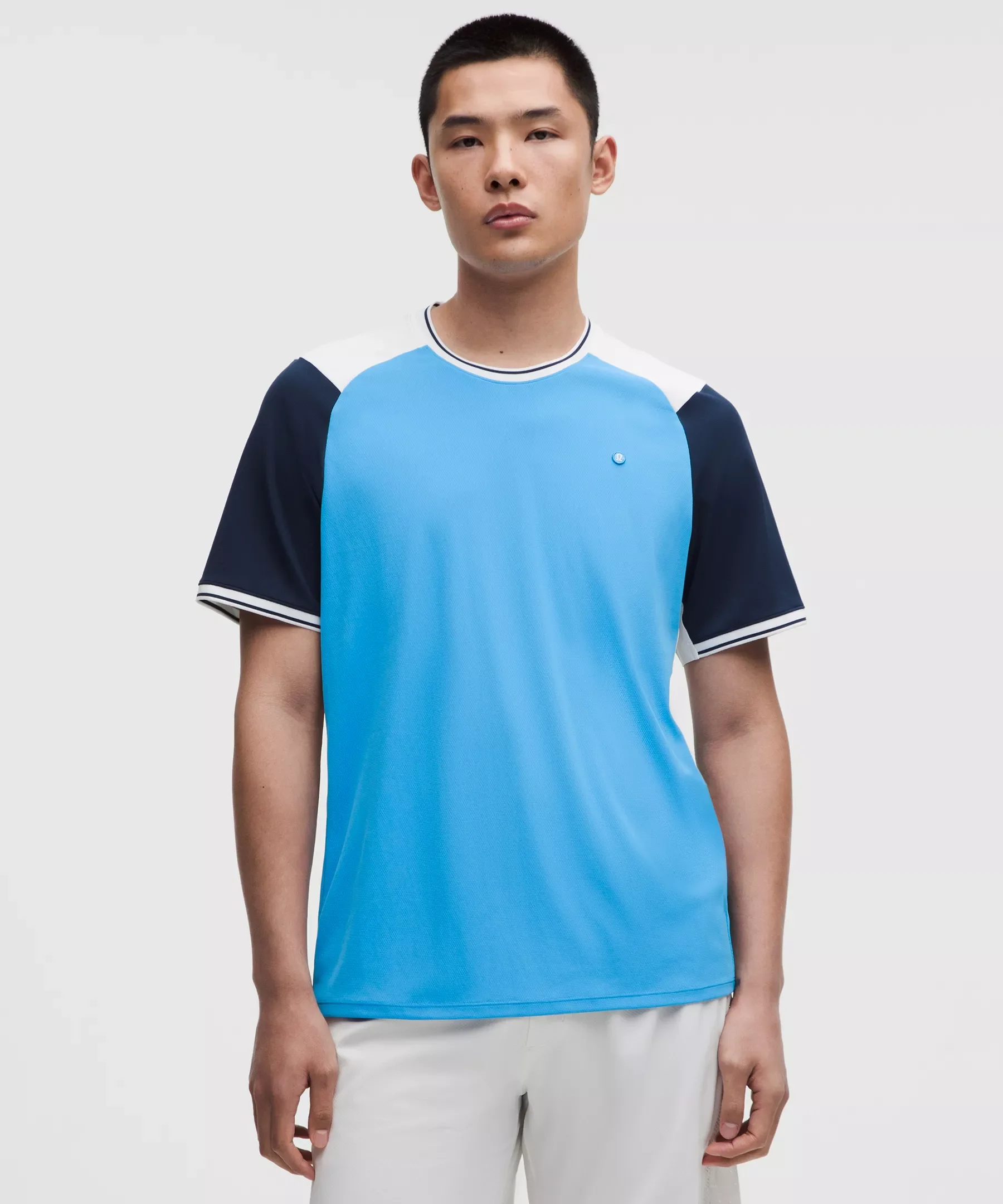 UV-Protective Textured Mesh Tennis Shirt - 1