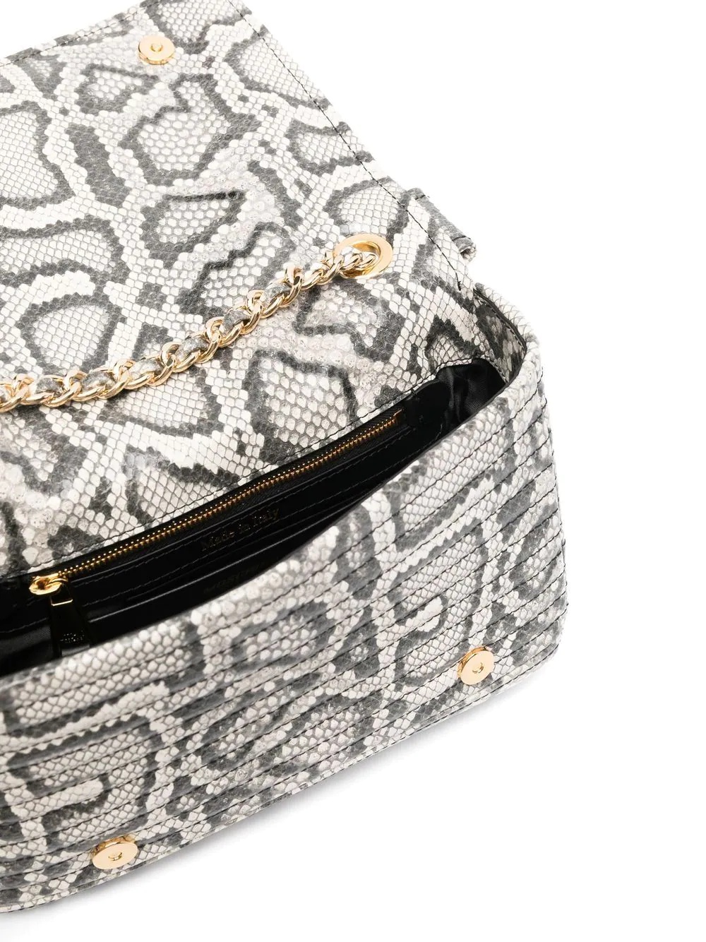 Biker python-print shoulder bag - 5