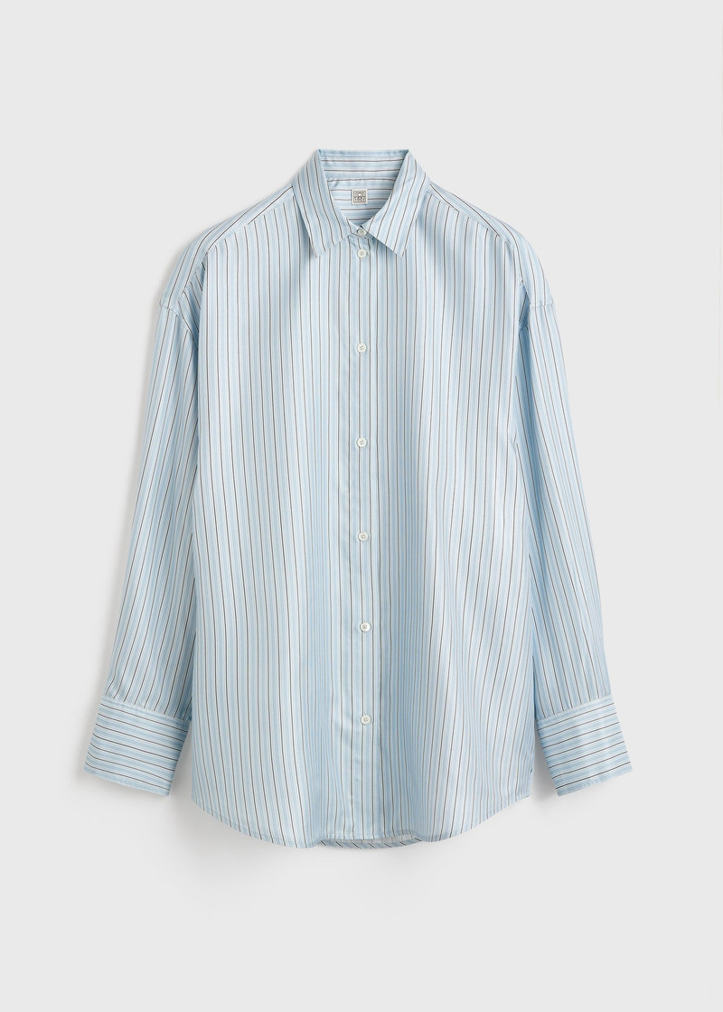 Oversized striped shirt ice/white 1