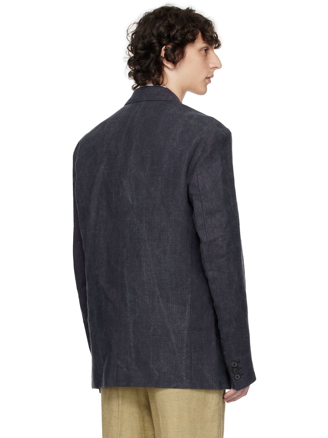 Gray Unconstructed Shinjuku Blazer - 3