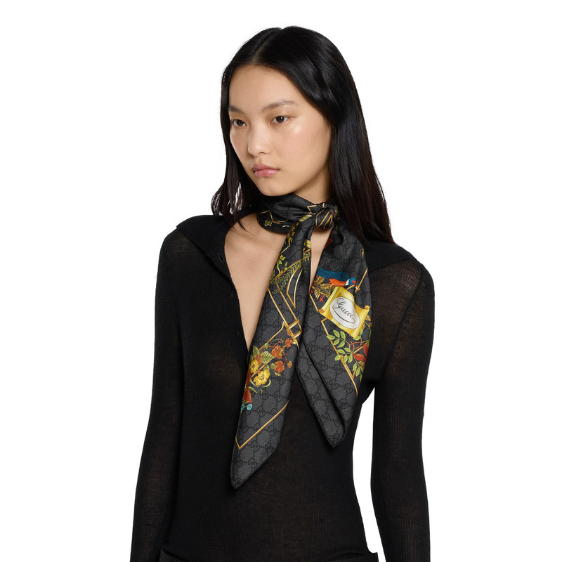 Printed silk twill carré 4