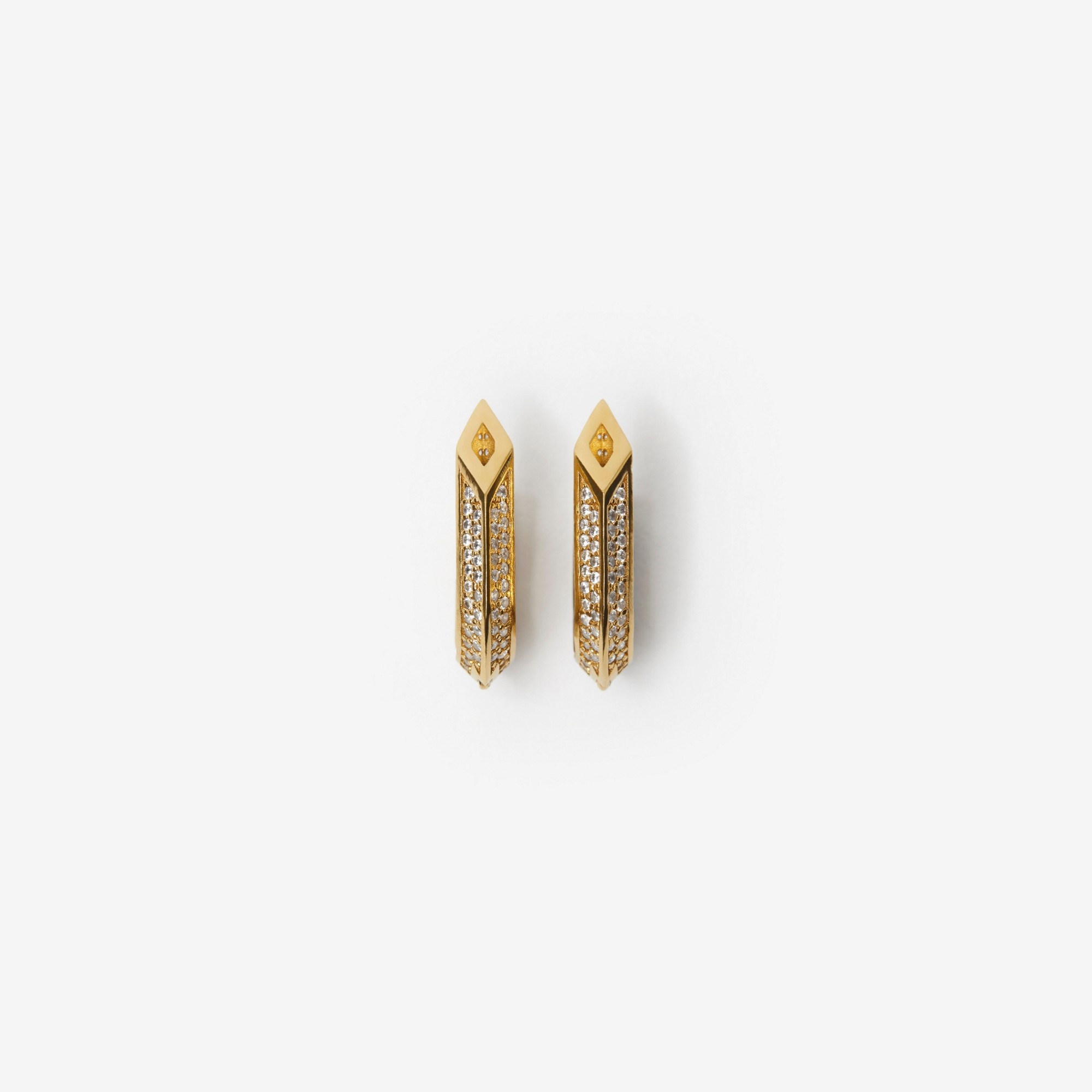 Gold-plated Pavé Hollow Spike Earrings - 1