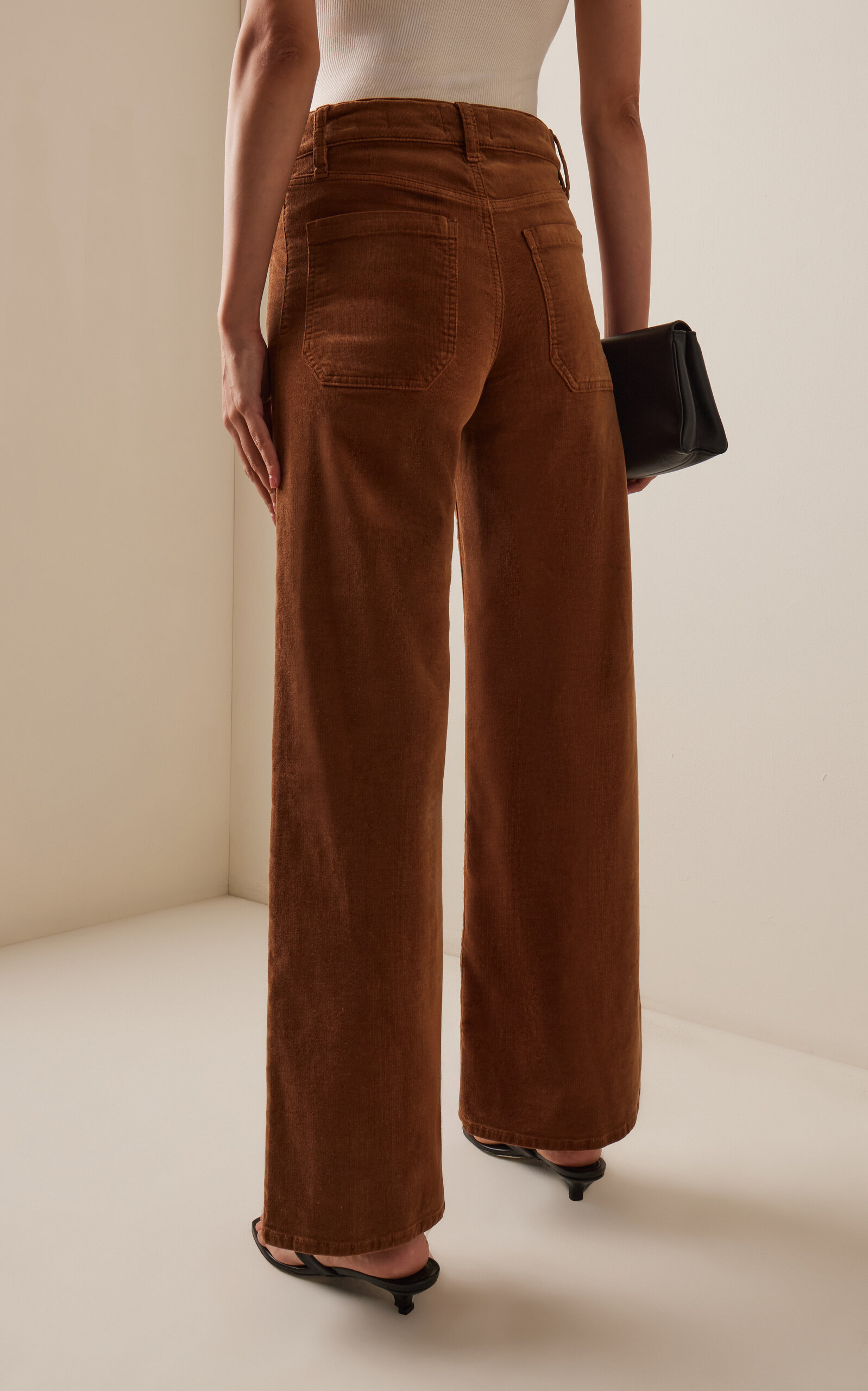 Le Slim Palazzo Modernist Corduroy Pants brown - 4